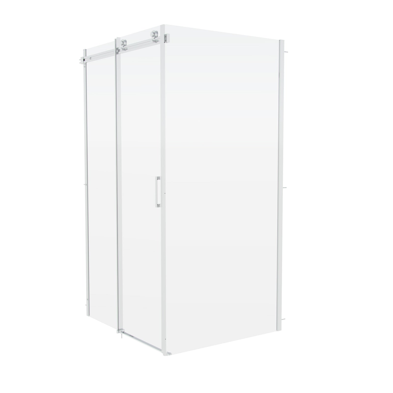 Hardwick 1100 x 800mm Frameless Silver Sliding Shower Door Enclosure Tray & Waste