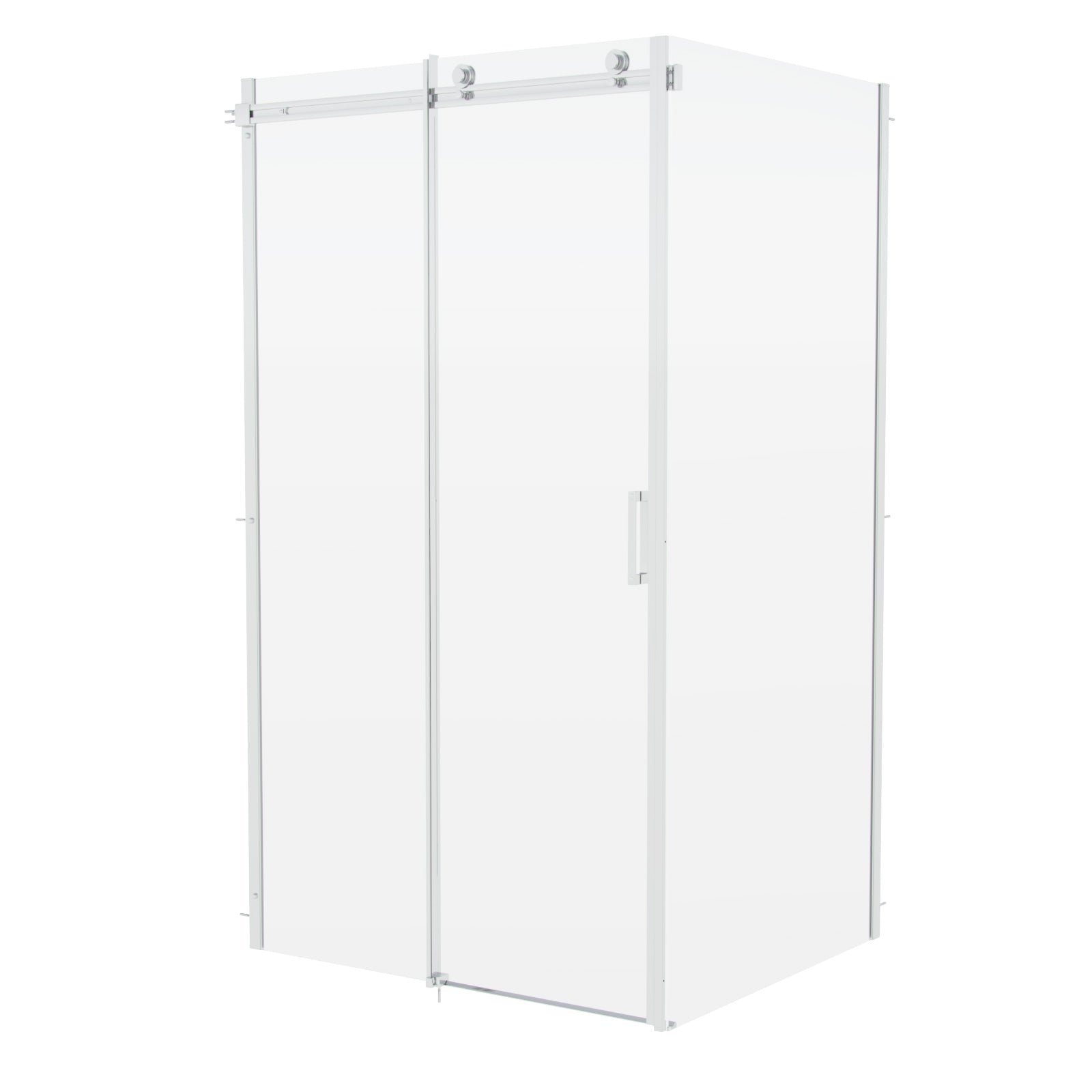 Saga Frameless 1100mm Sliding Door, Side Panel 900mm Enclosure & Tray