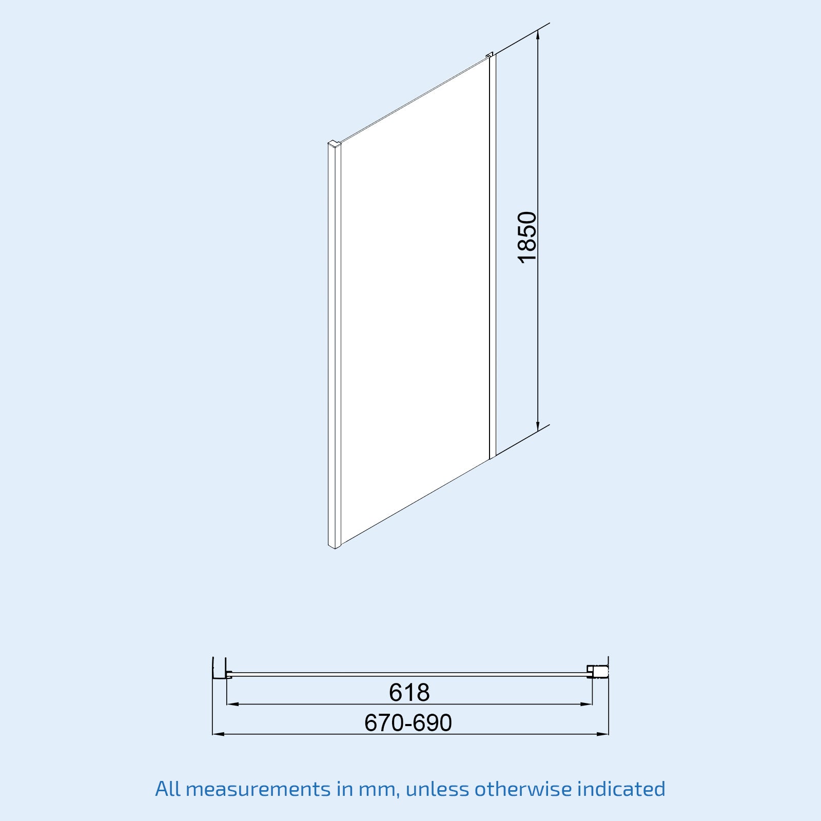 Manga 1400 x 700mm Shower Enclosure Sliding Door & Glass Side Panel Chrome