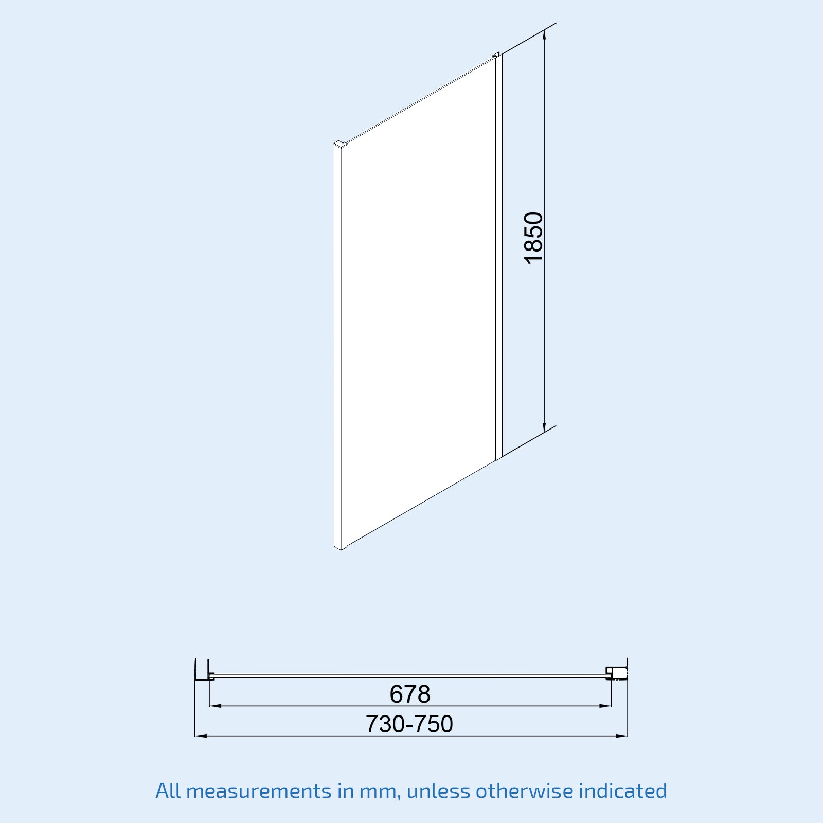 Slider Shower Door Enclosure with Frameless Glass Panel Screen + Tray