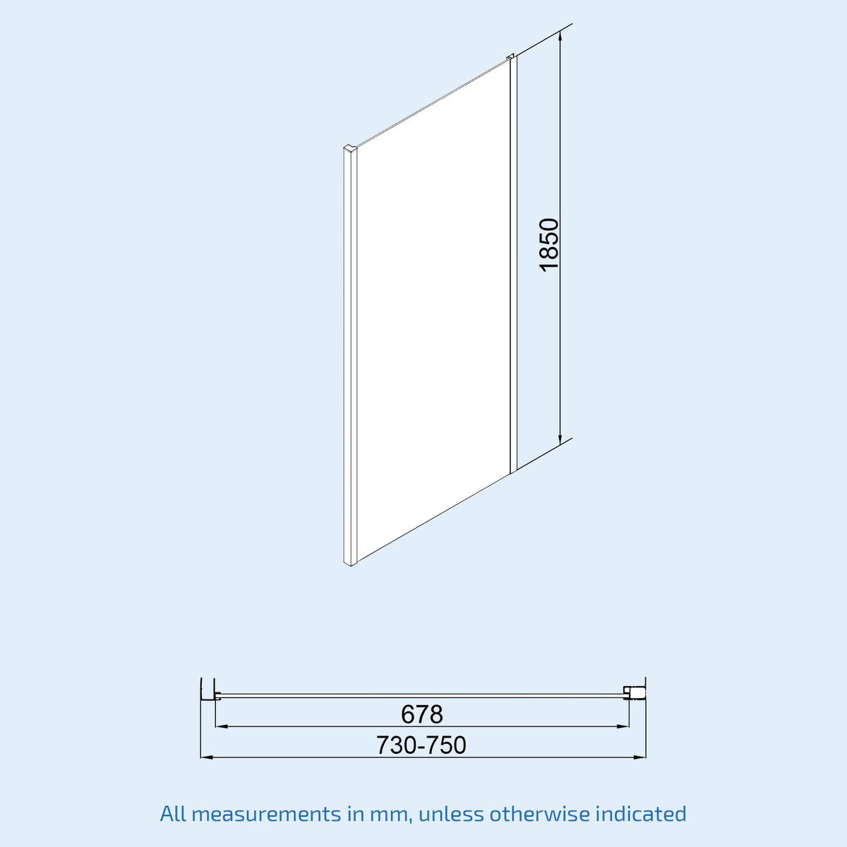 Shower Pivot Door 900mm x 1850mm & 760mm Side Panel with Tray & Waste - Matte Black
