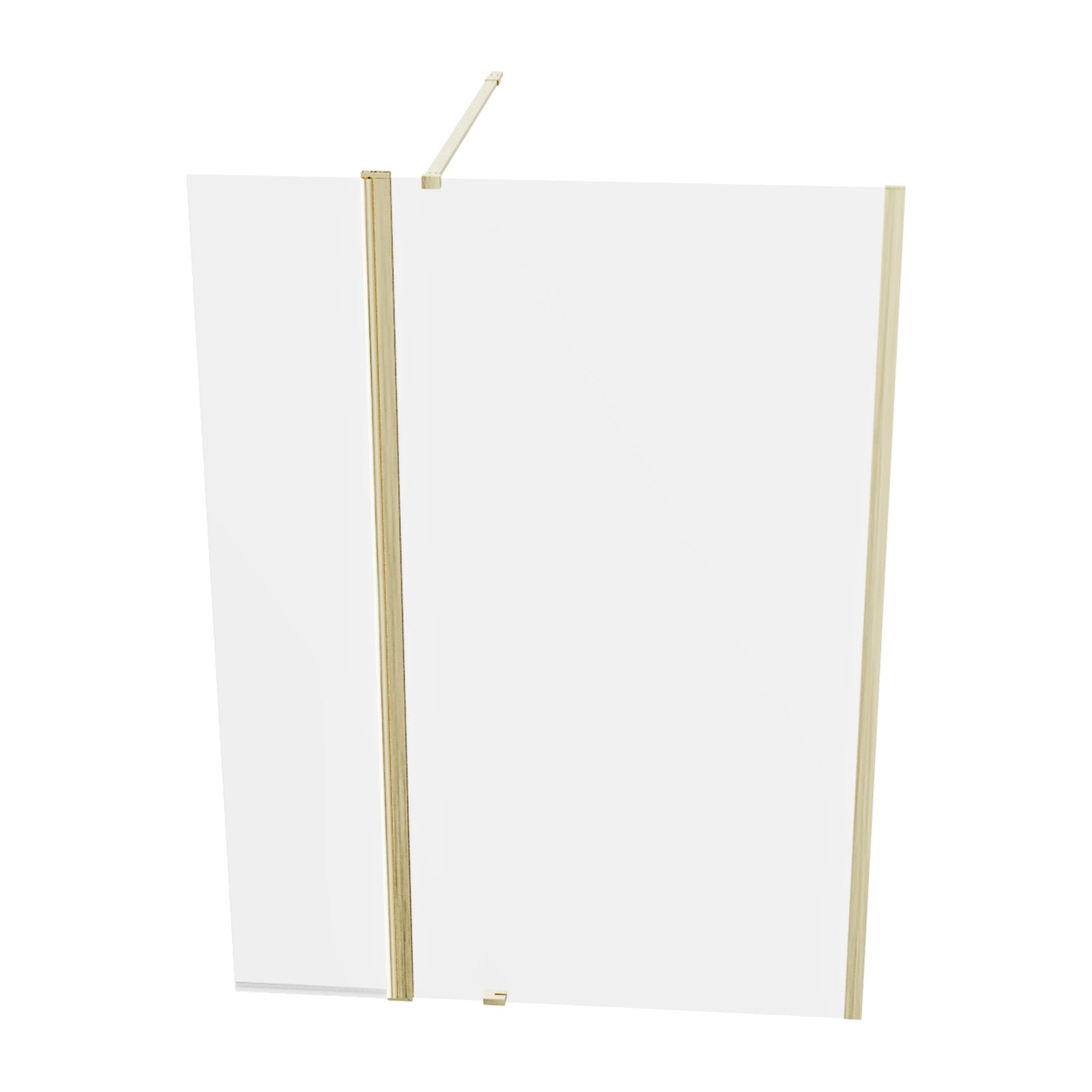 Brushed Brass 1000mm Wet Room Screen 8mm Glass & Flipper Return Panel