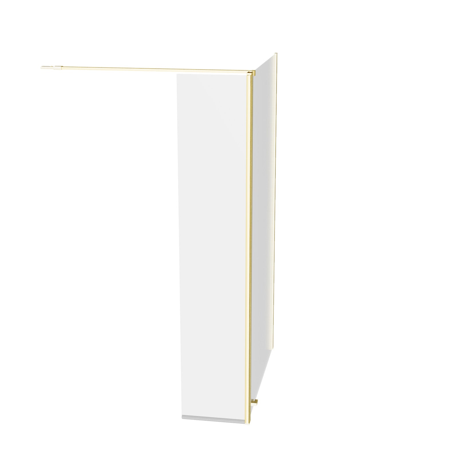 Brushed Brass 1000mm Wet Room Screen 8mm Glass & Flipper Return Panel