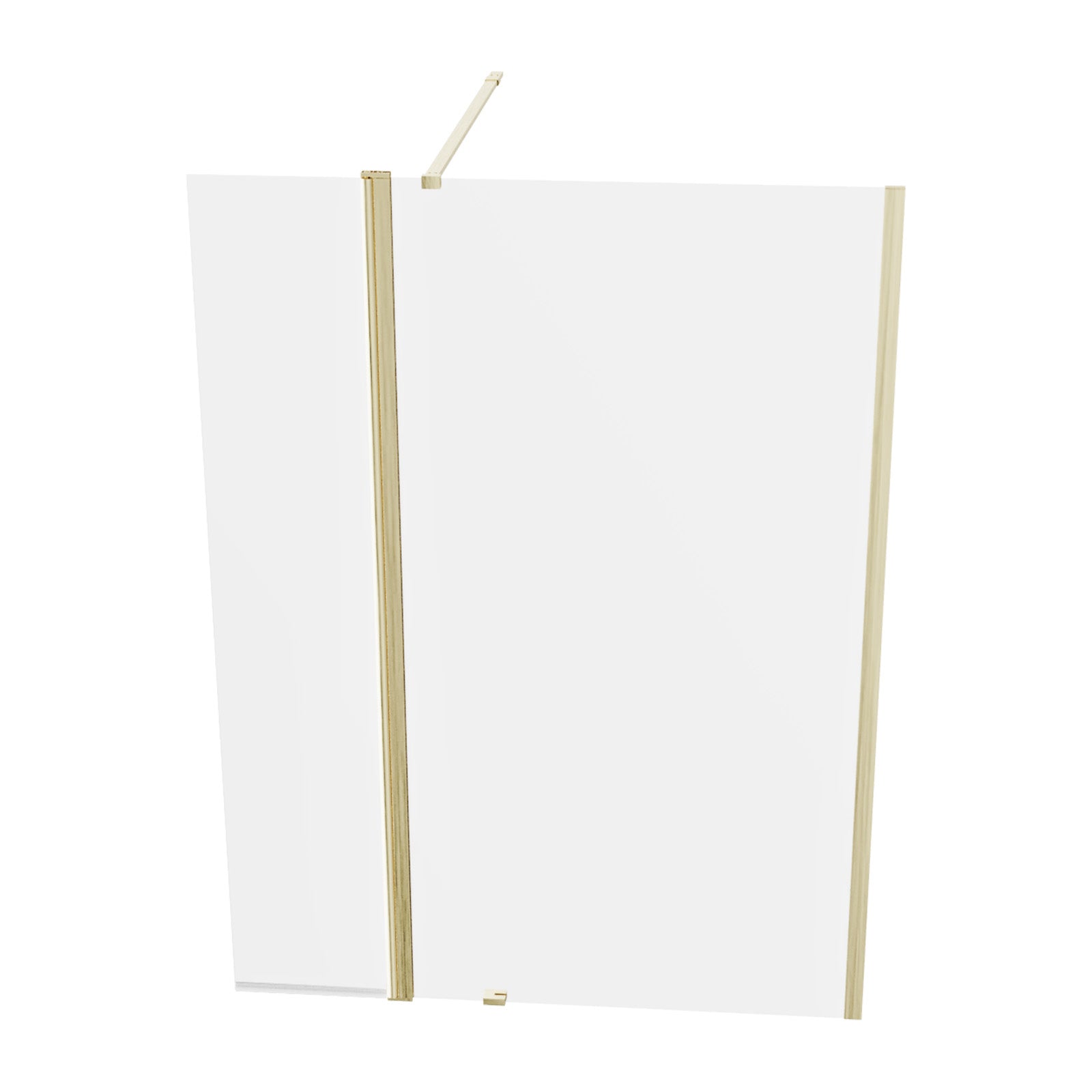 Brushed Brass 1200mm Screen 8mm Tempered Glass With 300mm Flipper Panel