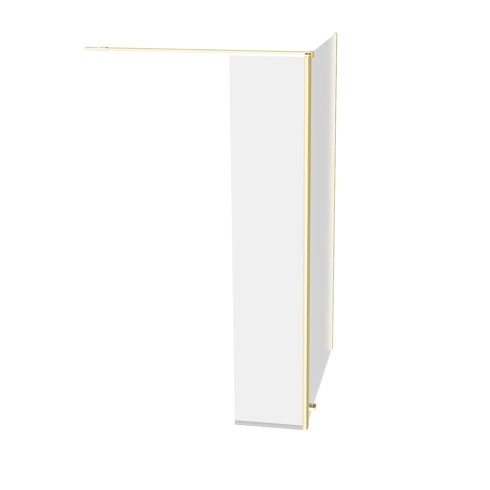 Brushed Brass 1200mm Screen 8mm Tempered Glass With 300mm Flipper Panel