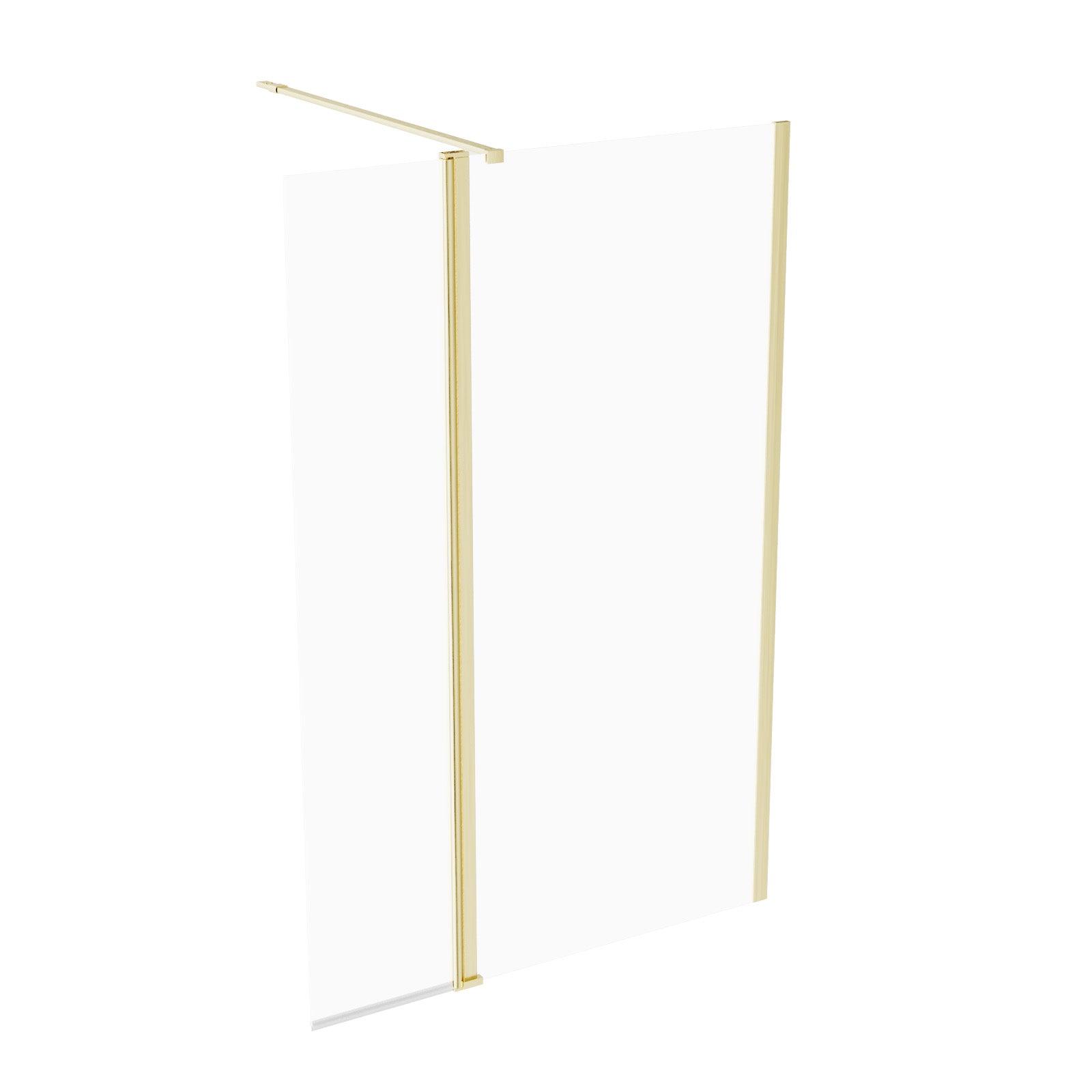 Brushed Brass 700mm Screen 8mm Tempered Glass With 300mm Flipper Panel
