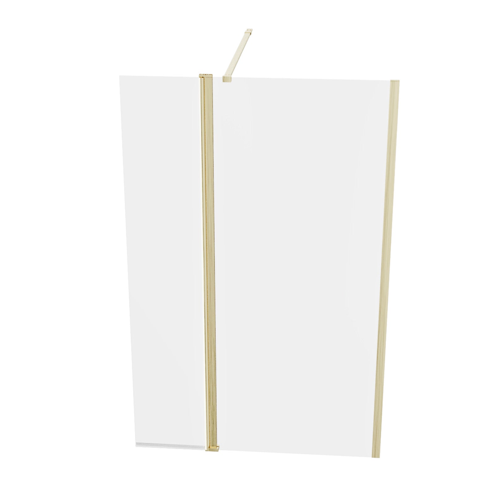 Brushed Brass 700mm Screen 8mm Tempered Glass With 300mm Flipper Panel