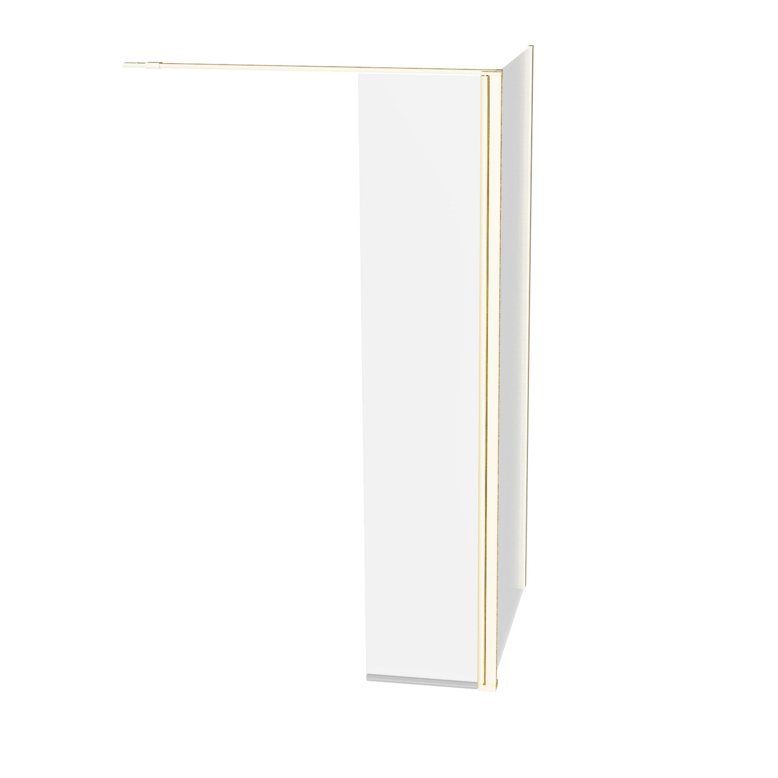Brushed Brass 700mm Screen 8mm Tempered Glass With 300mm Flipper Panel