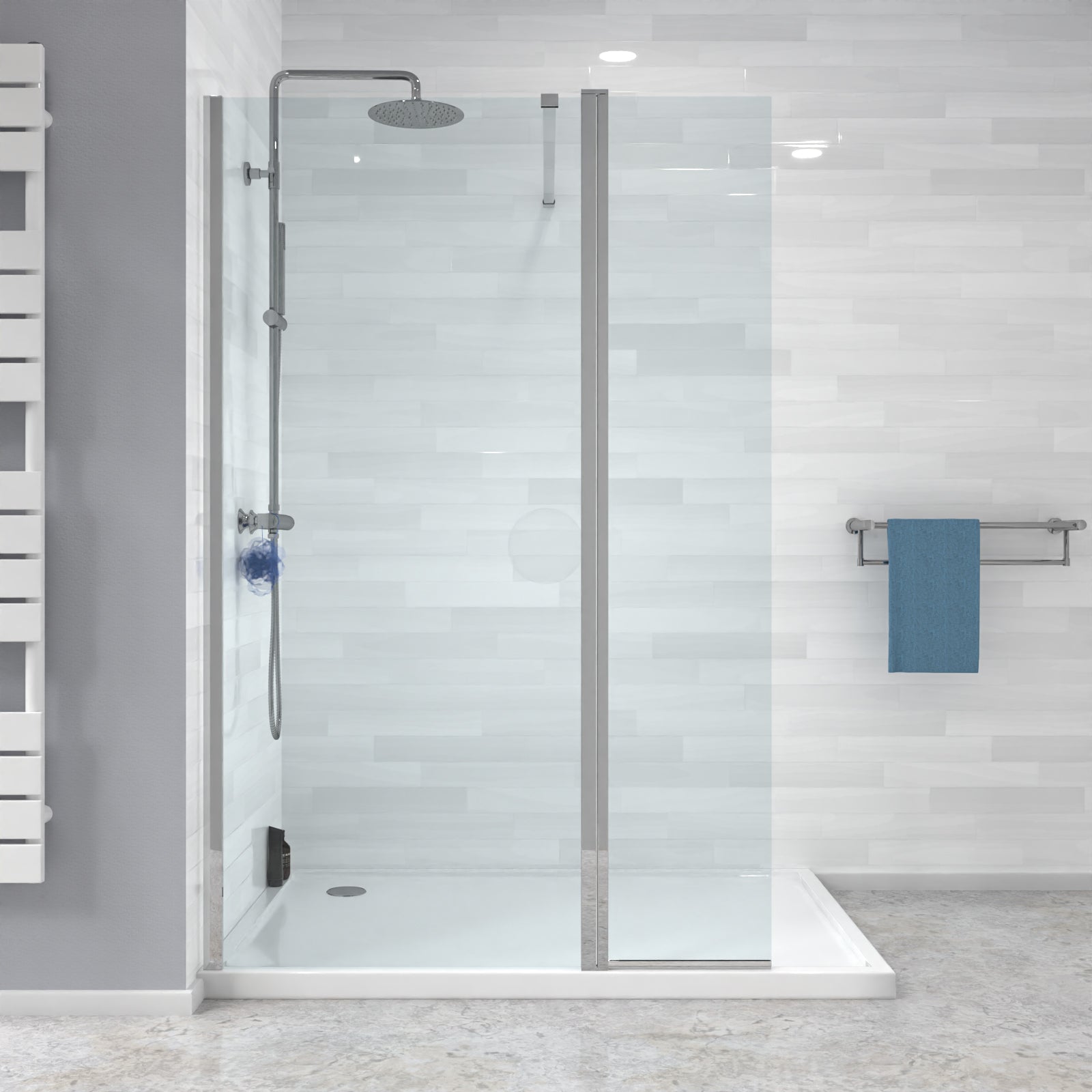 Magna Wet Room 700 Shower Enclosure Screen and Flipper Return Panel 8mm