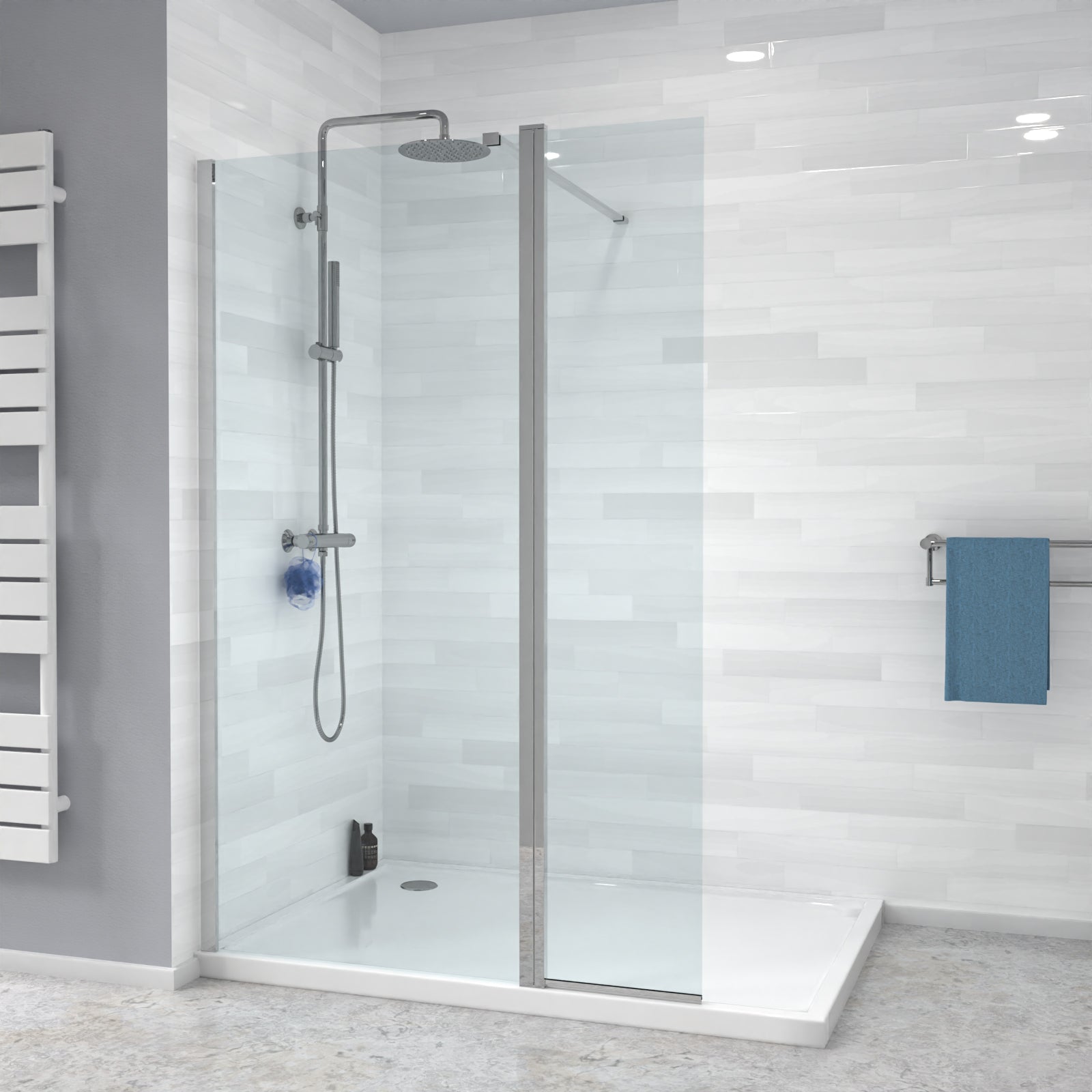 Magna Wet Room 700 Shower Enclosure Screen and Flipper Return Panel 8mm