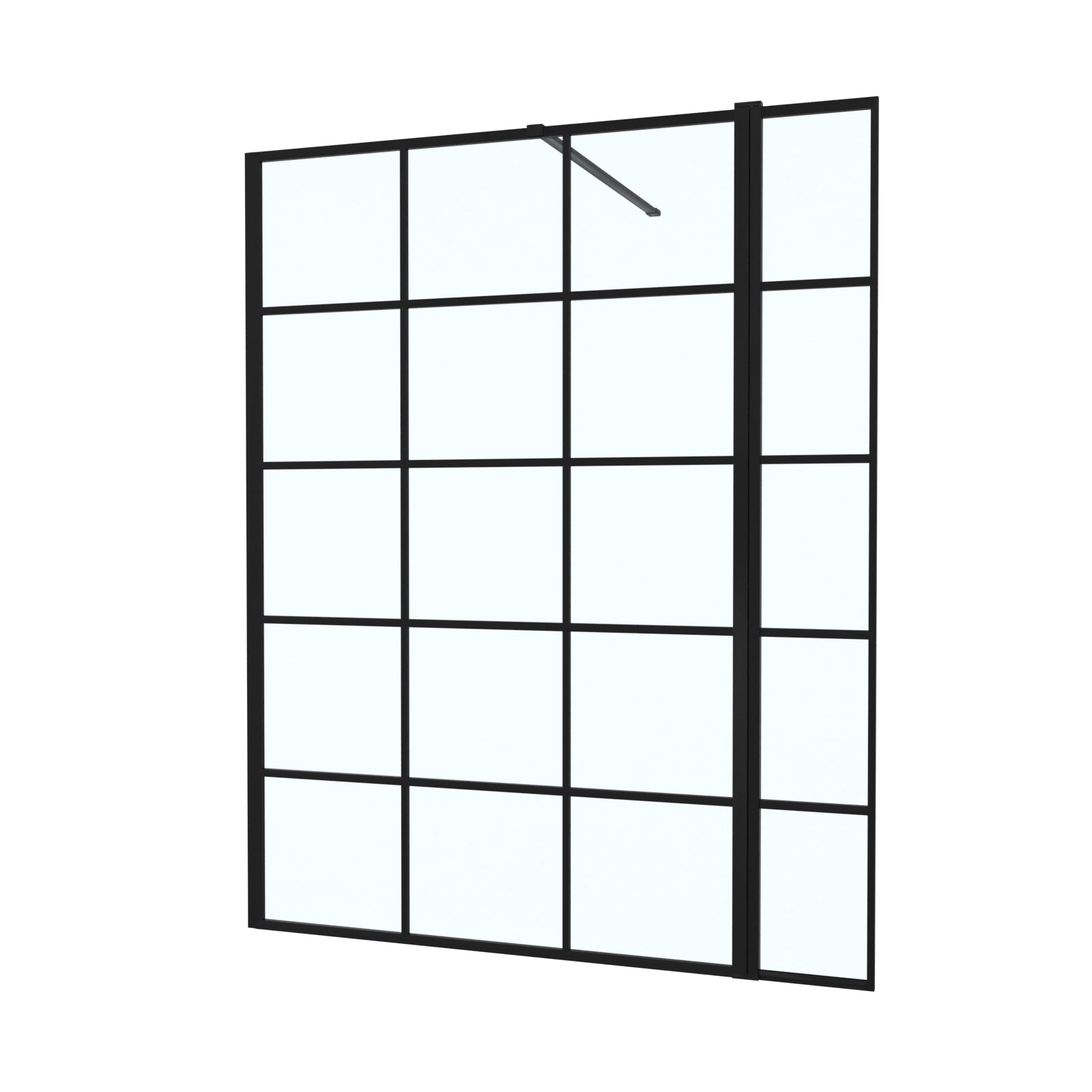 Magna Wet Room 1200 Shower Enclosure Screen Black Grid 8mm & Return Panel