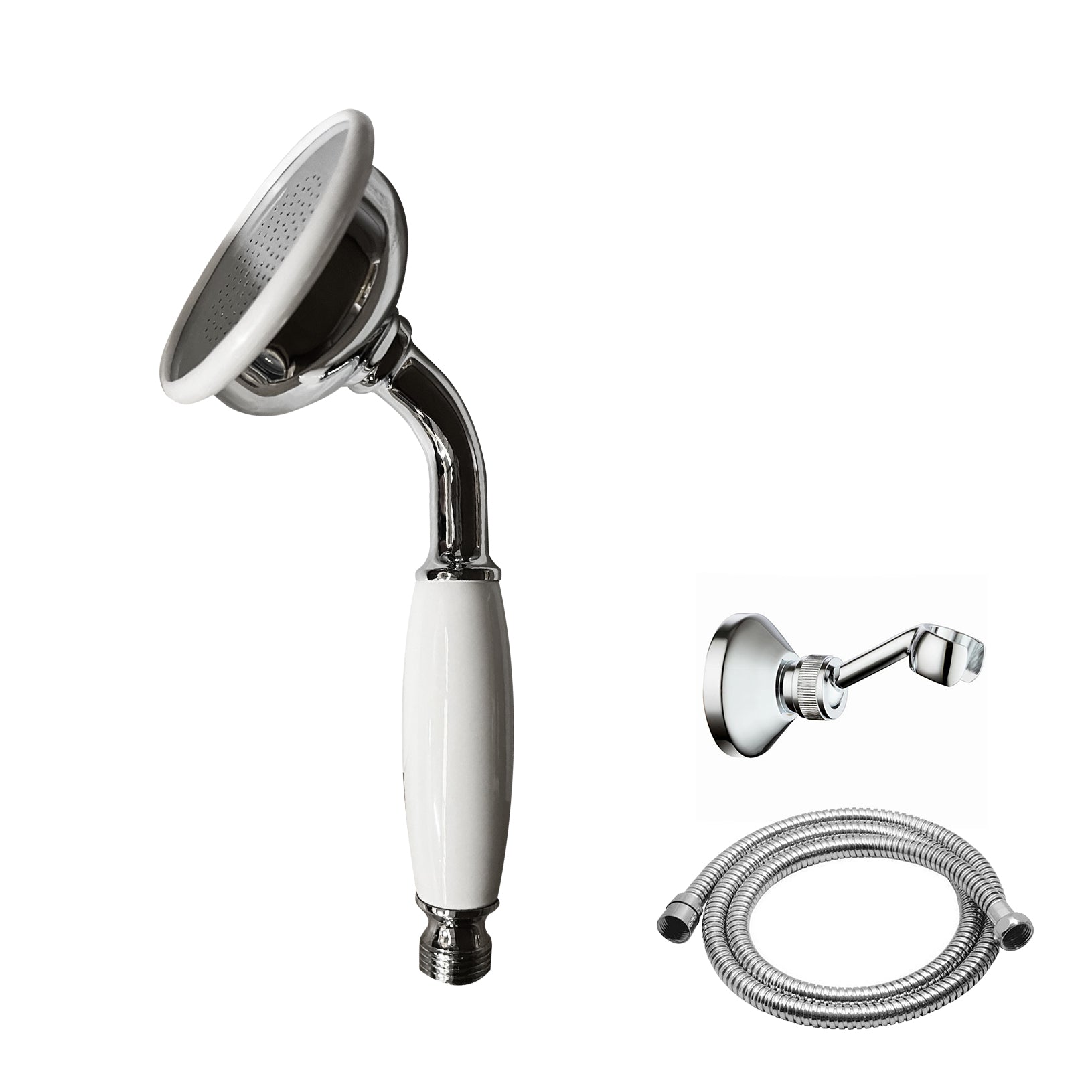 Wall Mounted Traditional Bathroom Shower Handset with Holder & Hose