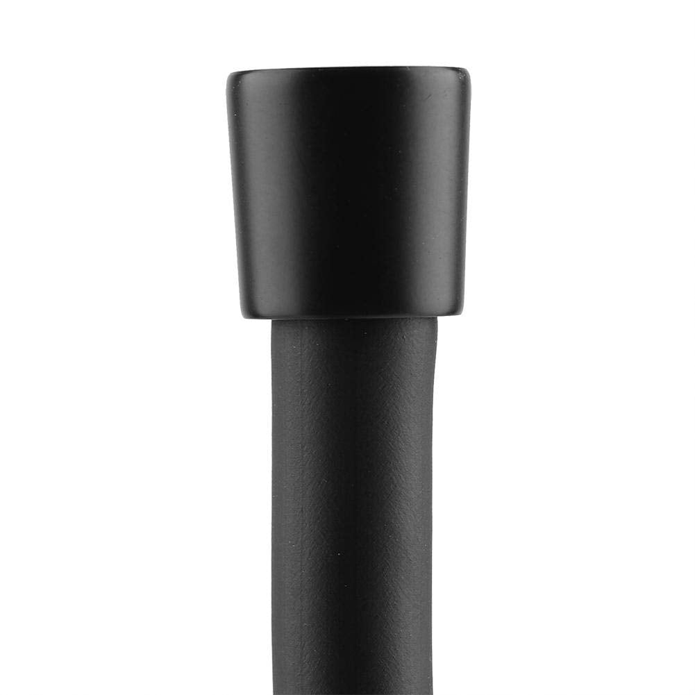 1.5m Smooth Matt Black PVC Flexible Shower Hose Replacement With Brass Connectors