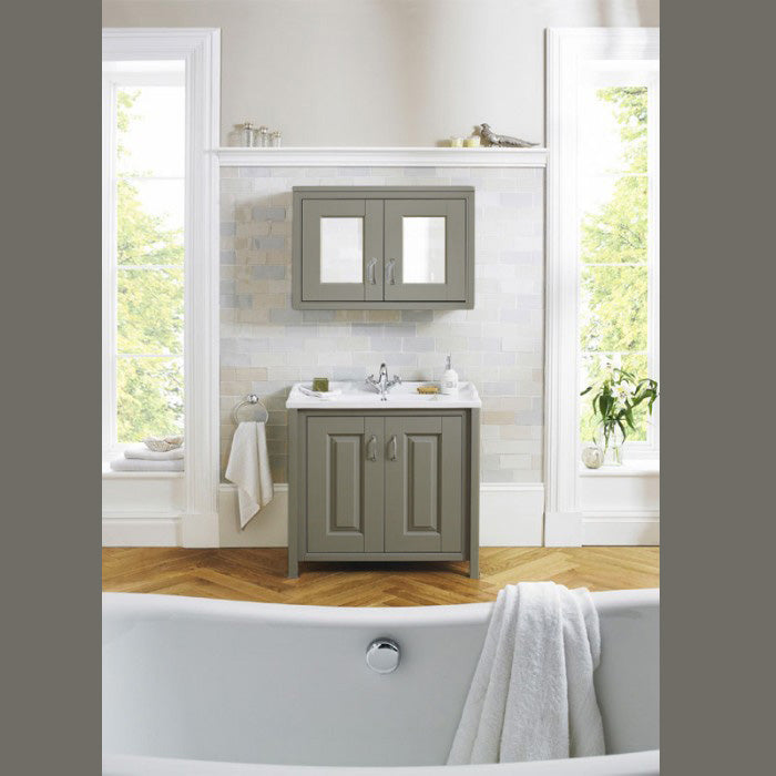 Chiltern 800mm Flat Pack Stone Grey Bathroom Traditional Basin Vanity Unit