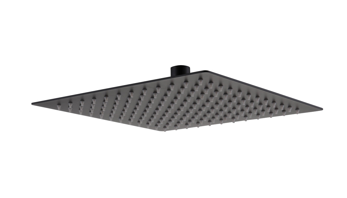 Temel Black Matte 2-Way 200mm Square Rainfall Shower Head Hand Held Mixer Valve