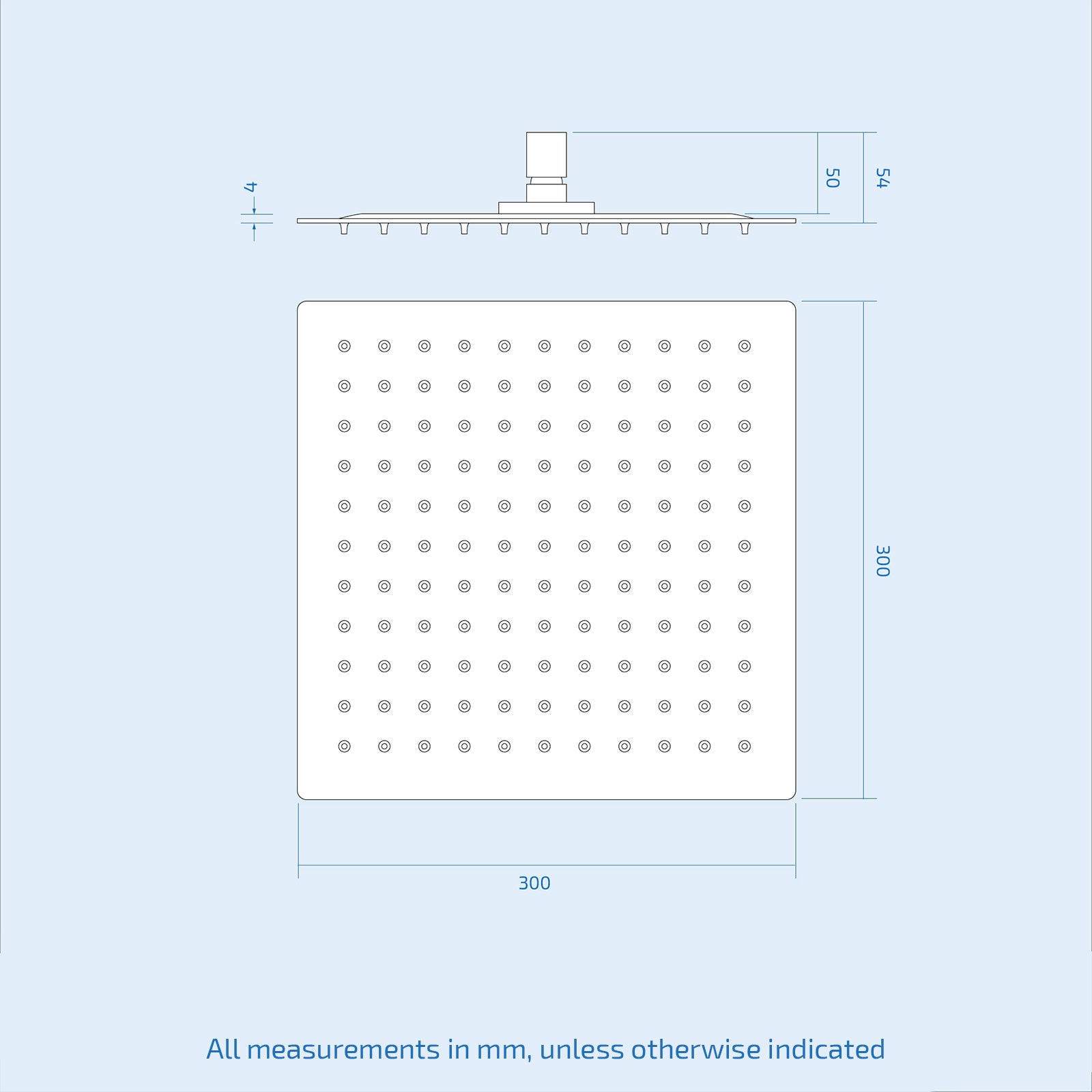 Moulin Thermostatic Control Waterfall Wall Mounted Shower