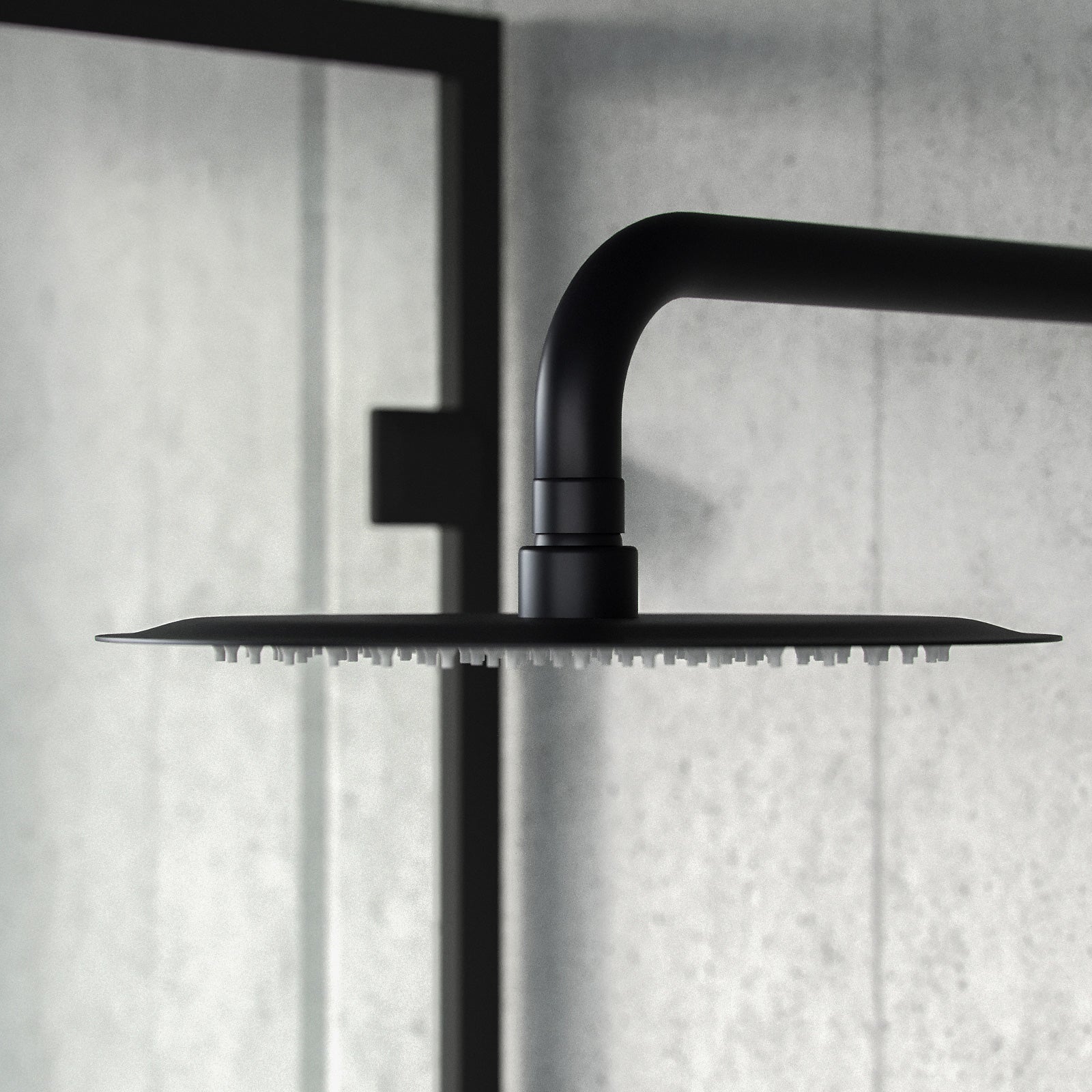 Temel 2-Way Overhead Shower And Matte Black Raiser Rail With Handset Set