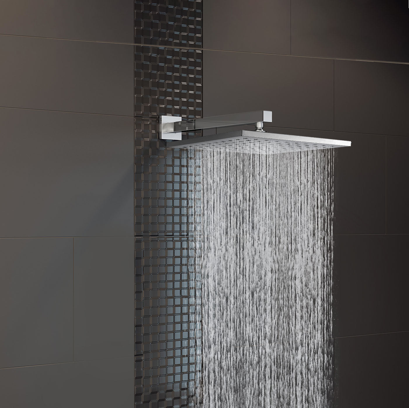 Rose Concealed Thermostatic Shower Mixer Abs Head & Power Massage Jet Set
