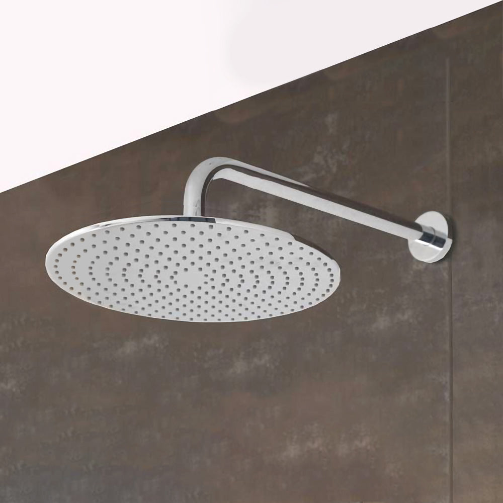 Bathroom Fixed Chrome Rainfall Shower Round Head With Rubber Nozzles 250mm