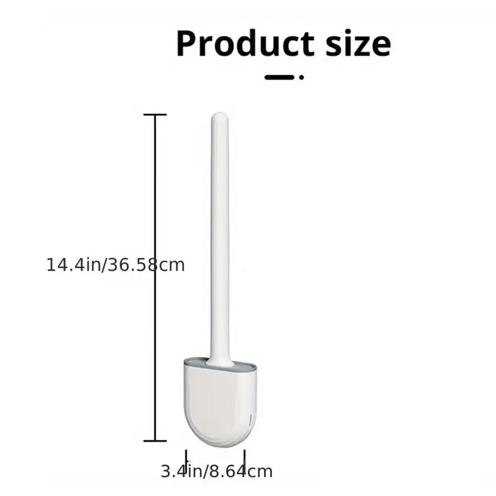 Shelly Silicone Toilet Brushes with Wall Mounted Toilet Brush Holder White