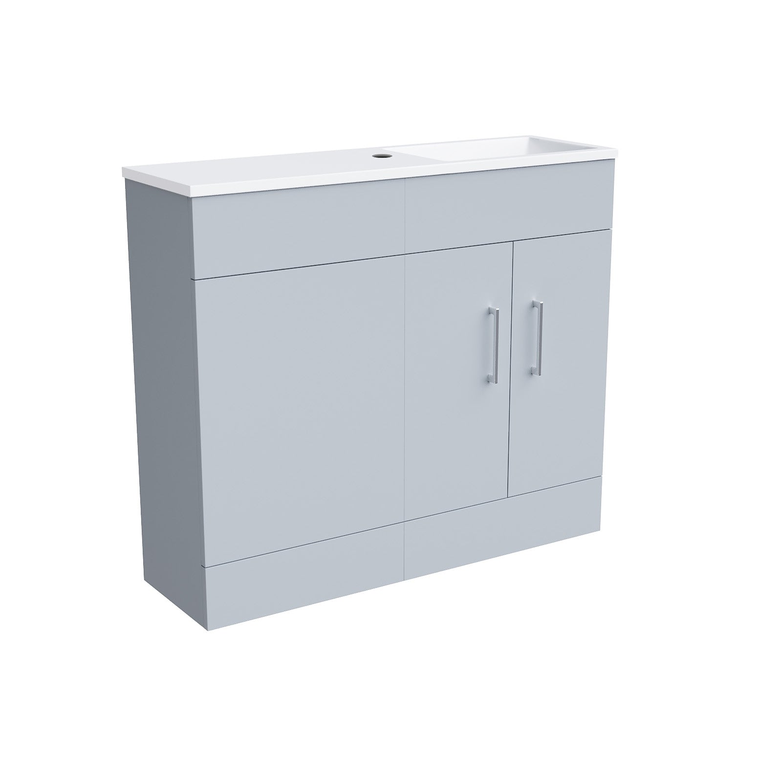 James 1000mm Matte Grey Slimline Basin Vanity Unit And WC Unit