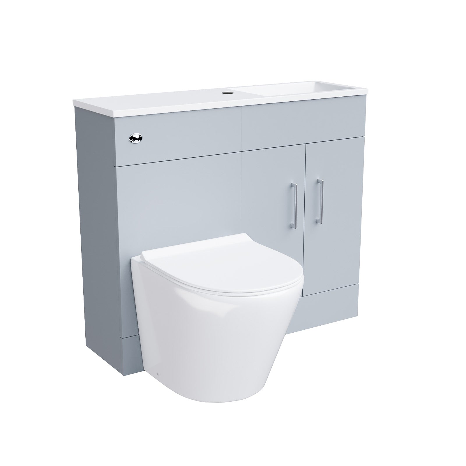 James 1000mm Slimline Matte Grey Vanity Basin & WC Unit & Round BTW Toilet