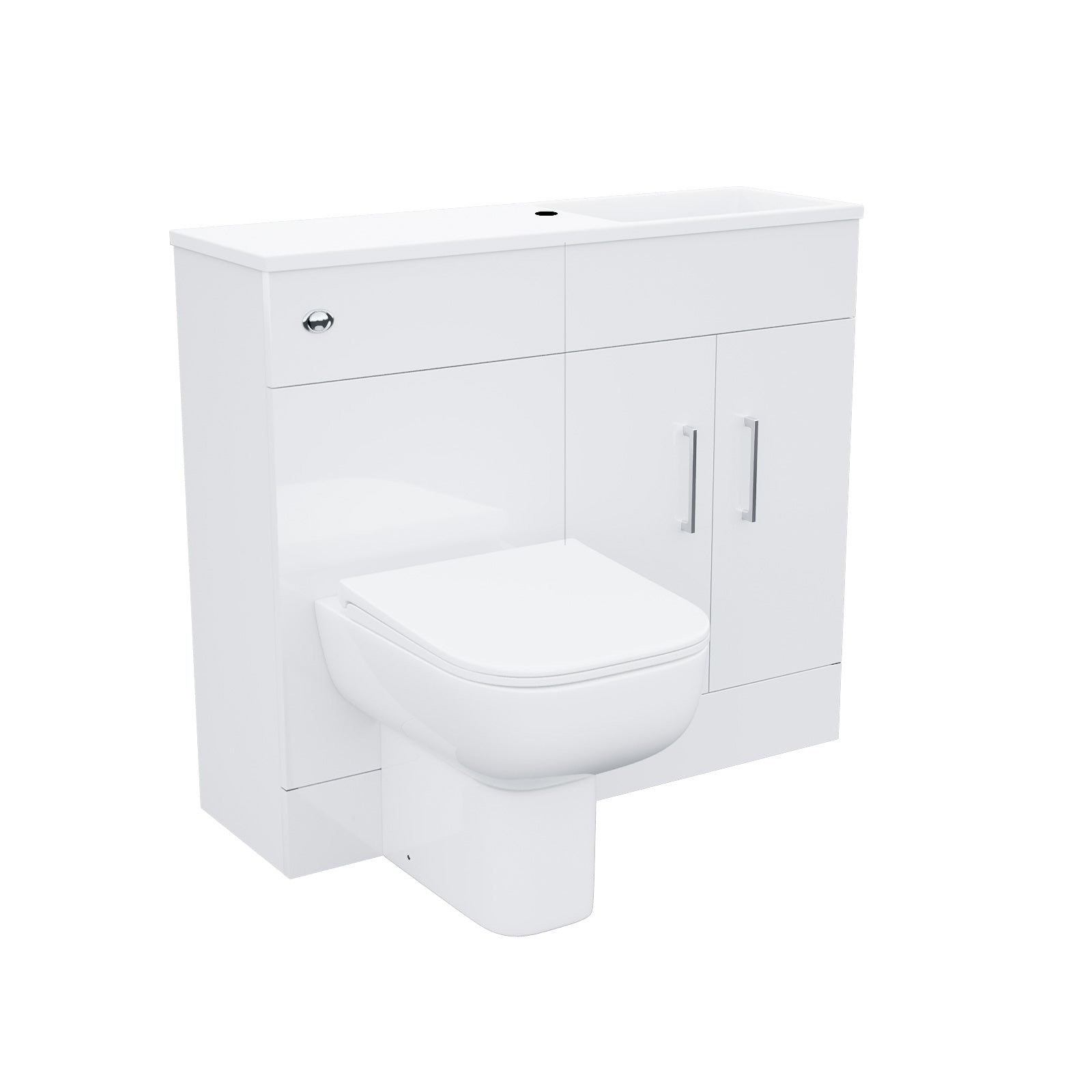 James 1000mm White Slimline MDF Vanity Basin WC Unit BTW Rimless Toilet