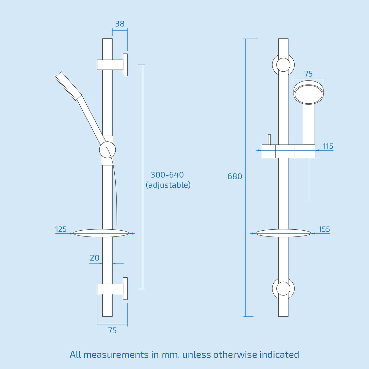 3 Dial 3 Outlet Concealed Thermostatic Shower With Bath Filler & Sprung Waste