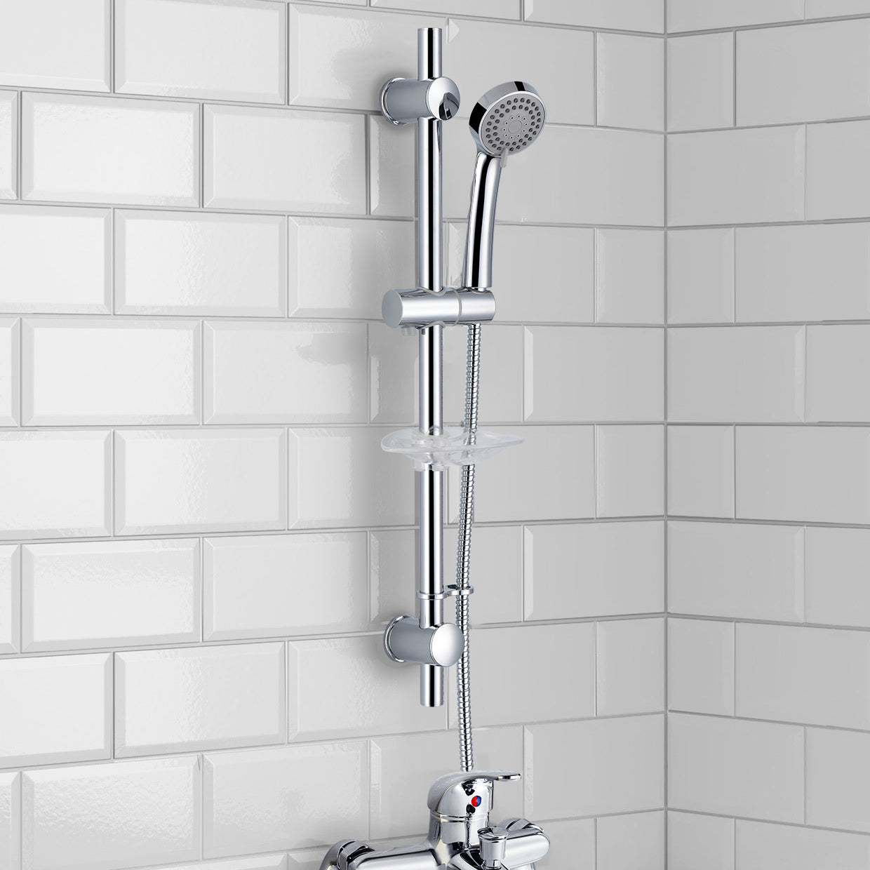 Modern Concealed Thermostatic Mixer Valve With Ceiling Shower Head And Handset Rail Kit