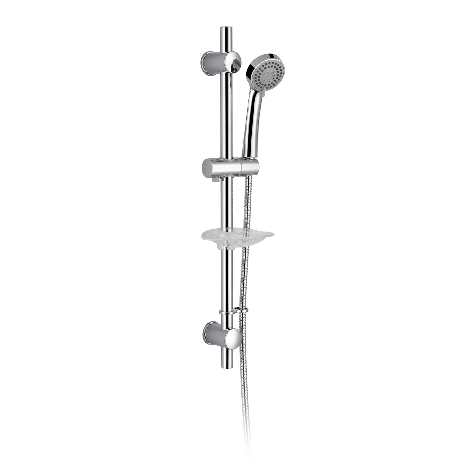 Round Chrome Concealed Shower Mixer Valve, Slider Rail Kit with Handset & Elbow