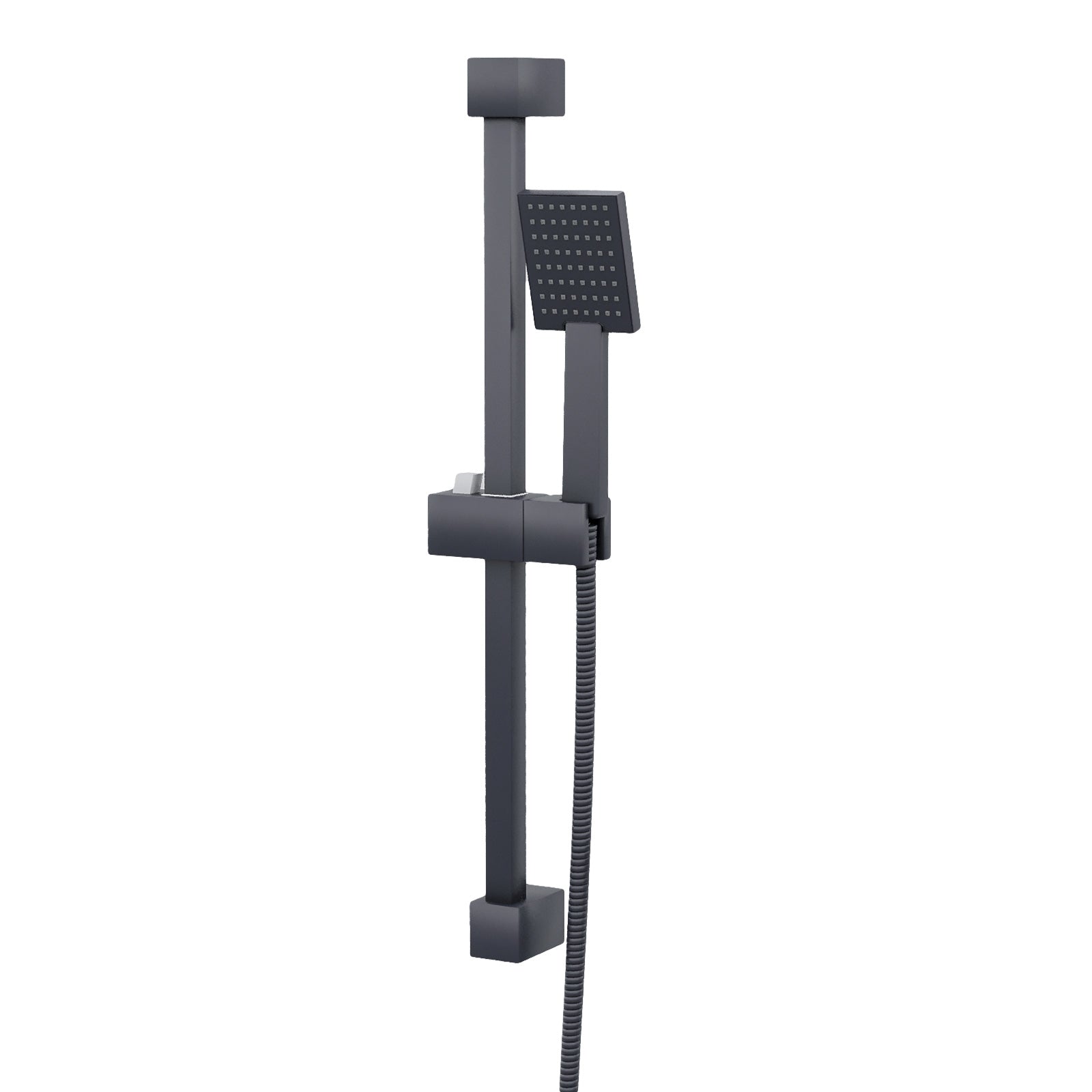 Temel Matte Black Concealed Thermostatic Mixer Valve, Slider Rail & Shower Head Set