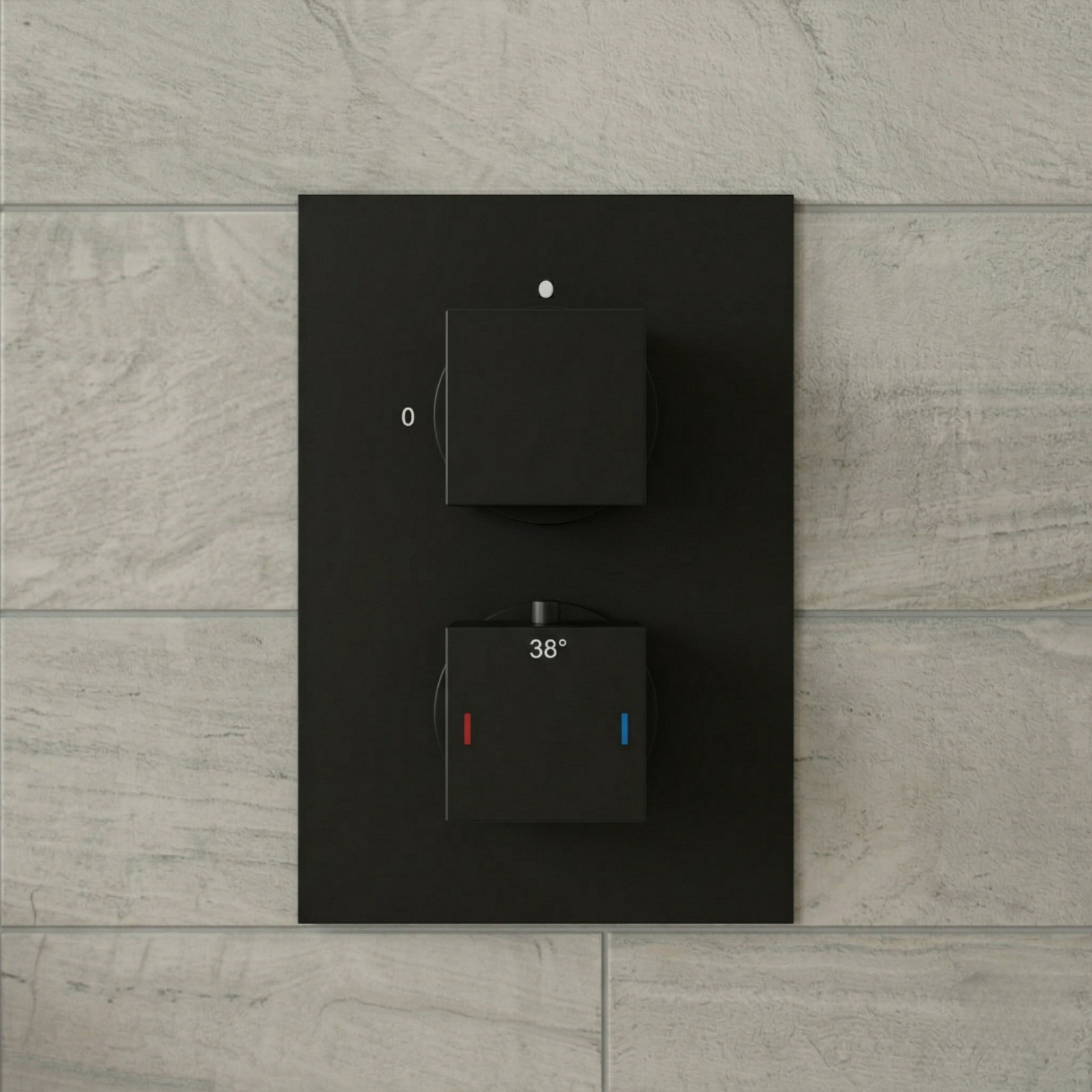 Urban 2 Dial 1 Way Matte Black Concealed Thermostatic Shower Mixer Valve with Handset