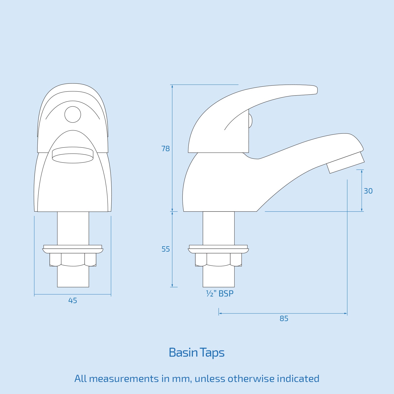 Studio Modern Set Of Chrome Twin Basin Mixer Taps & Twin Bath Filler Taps