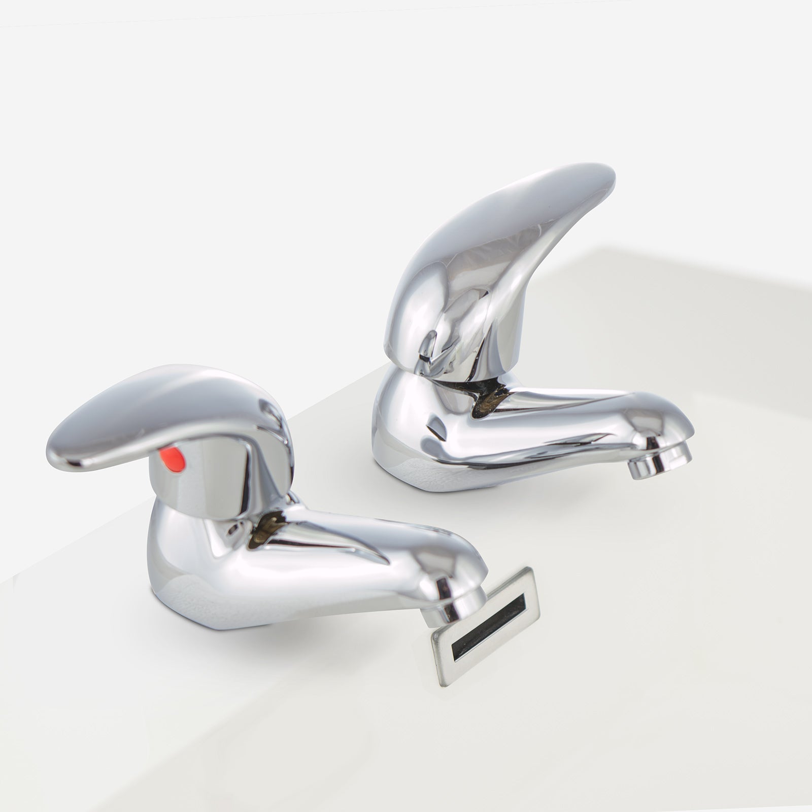 Studio Modern Set Of Chrome Twin Basin Mixer Taps & Twin Bath Filler Taps