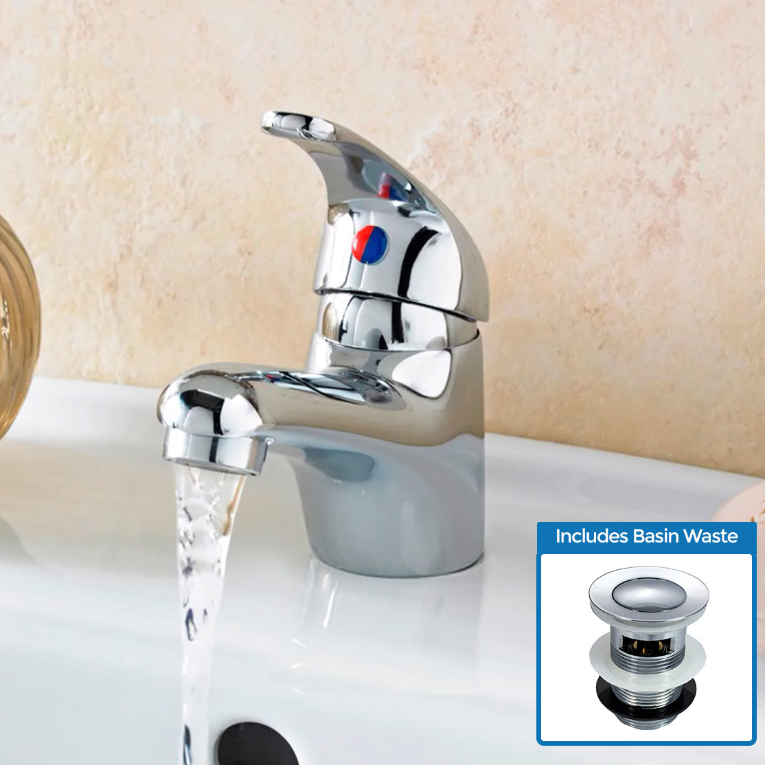 Calsava Modern Chrome Brass Single Lever Bathroom Basin Sink Mono Mixer Tap