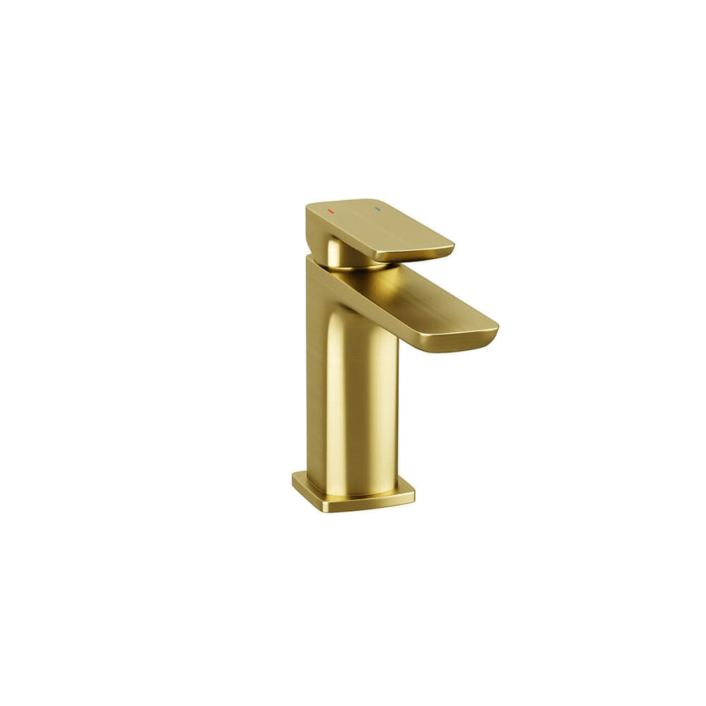 Astra Brushed Brass Square Basin Mono Mixer Tap