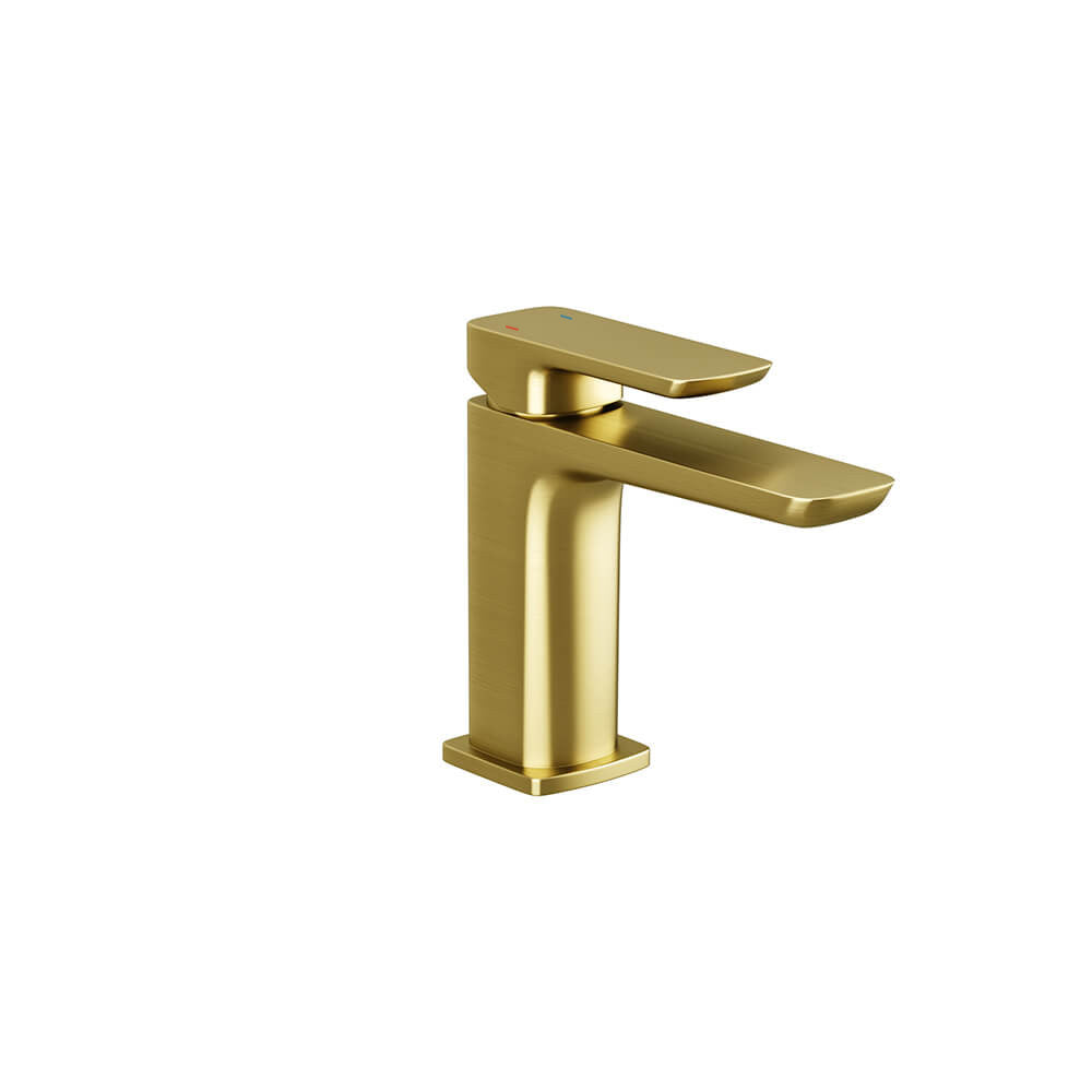 Astra Brushed Brass Square Basin Mono Mixer Tap