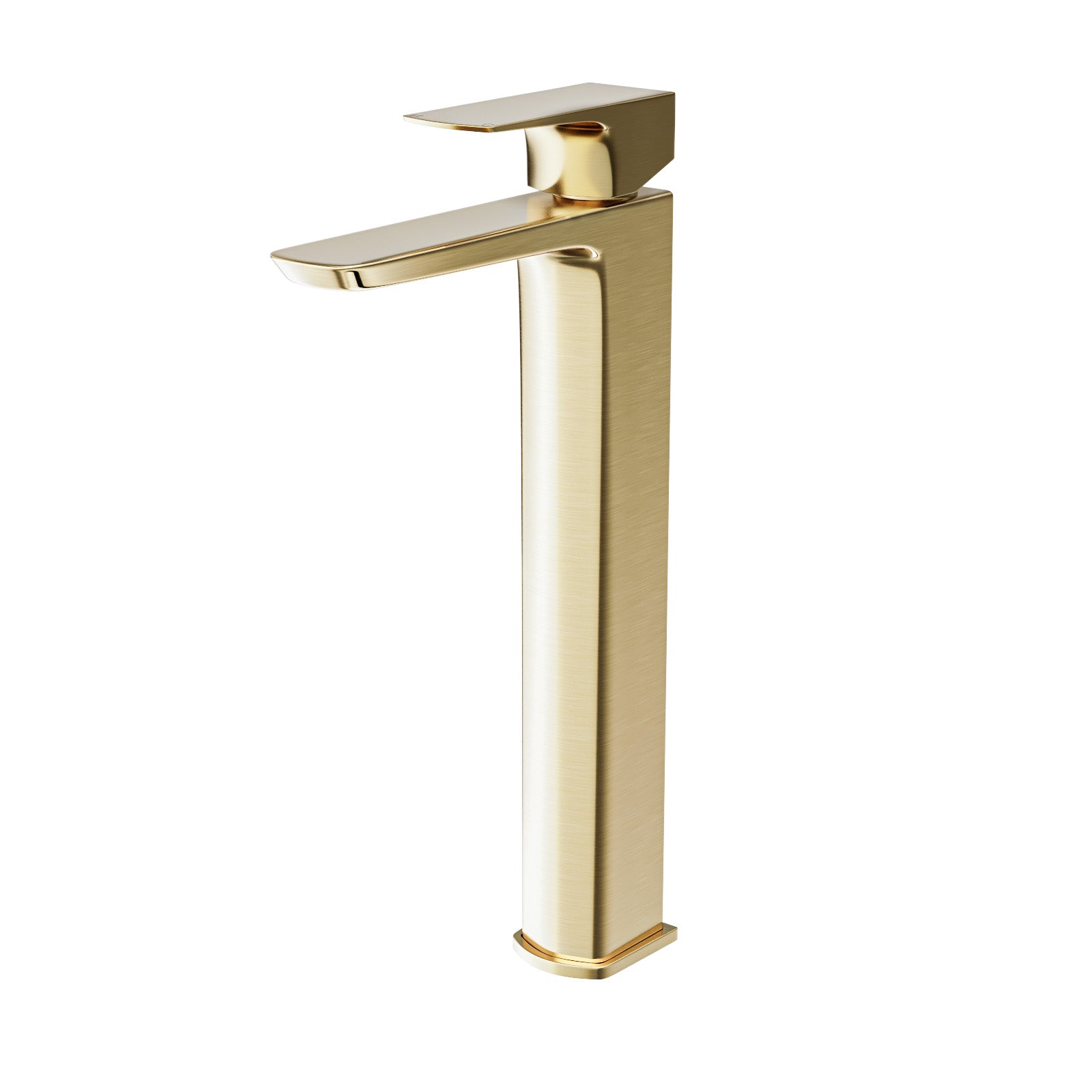 Tall Basin Mixer Brushed Brass Bathroom Tap