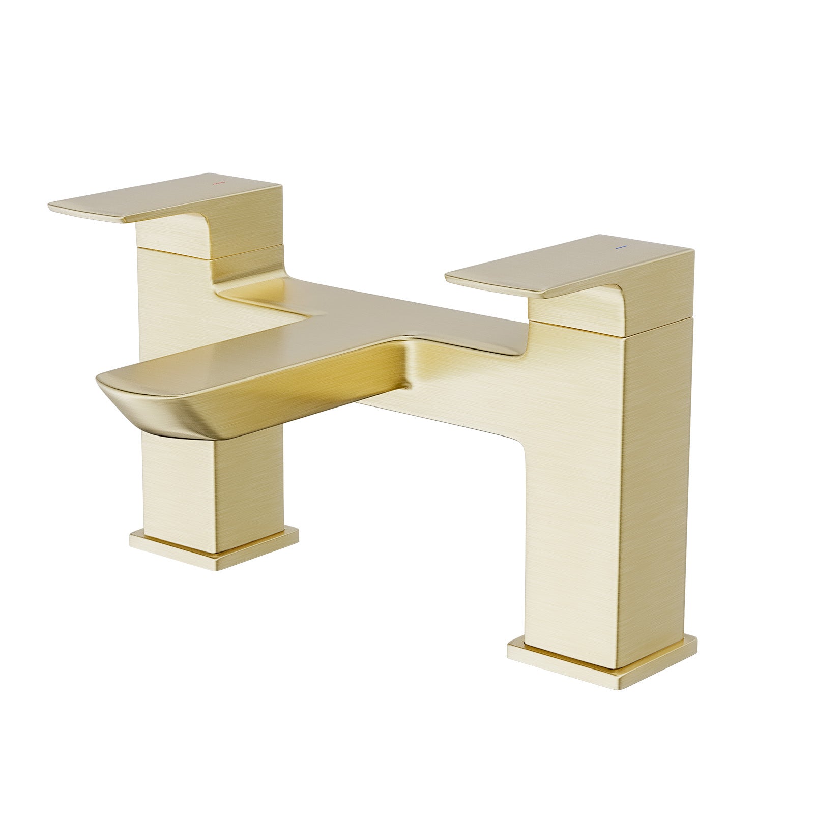 Astra  Square Gold Brushed Brass Bathroom Square Deck Mounted Bath Filler Tap
