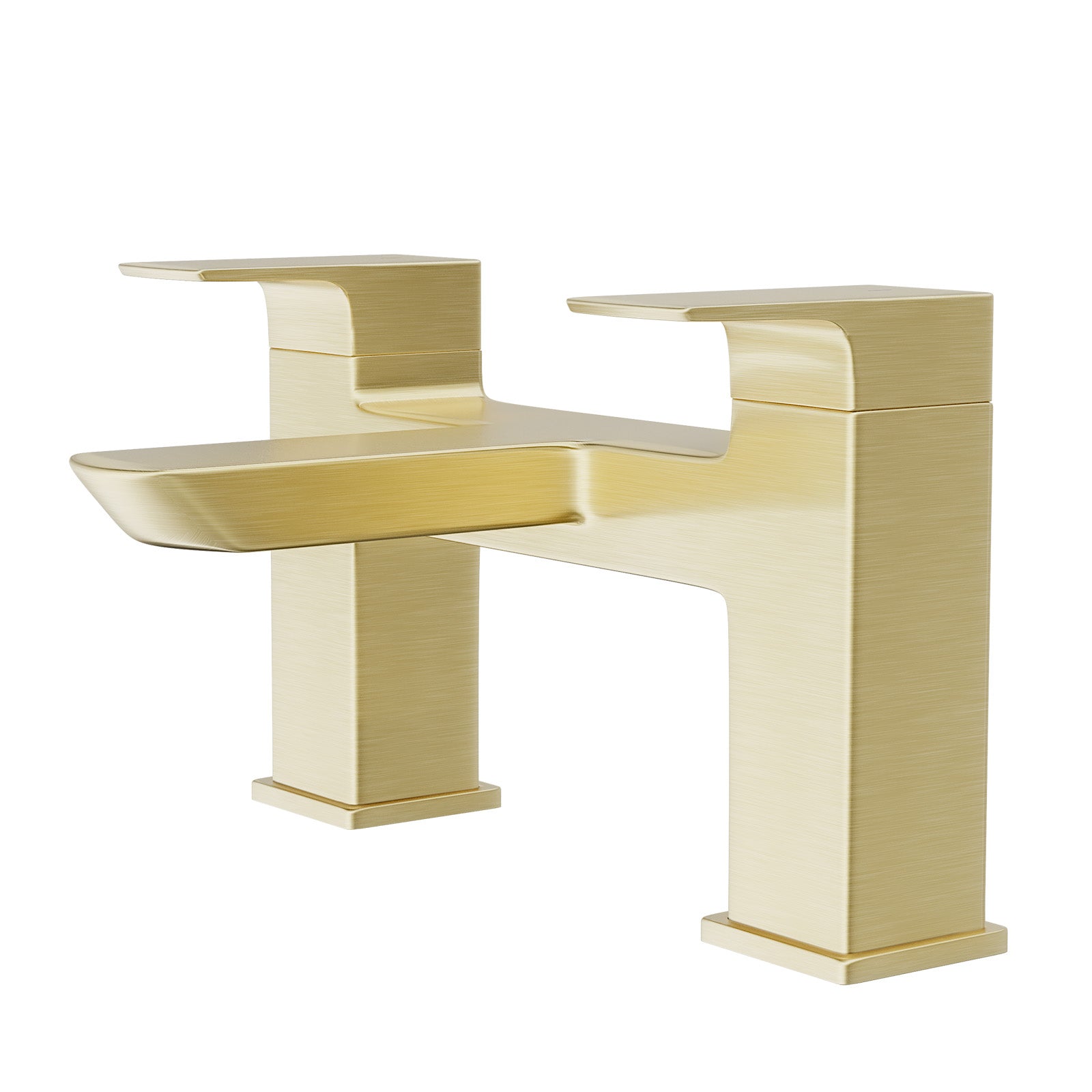 Astra  Square Gold Brushed Brass Bathroom Square Deck Mounted Bath Filler Tap