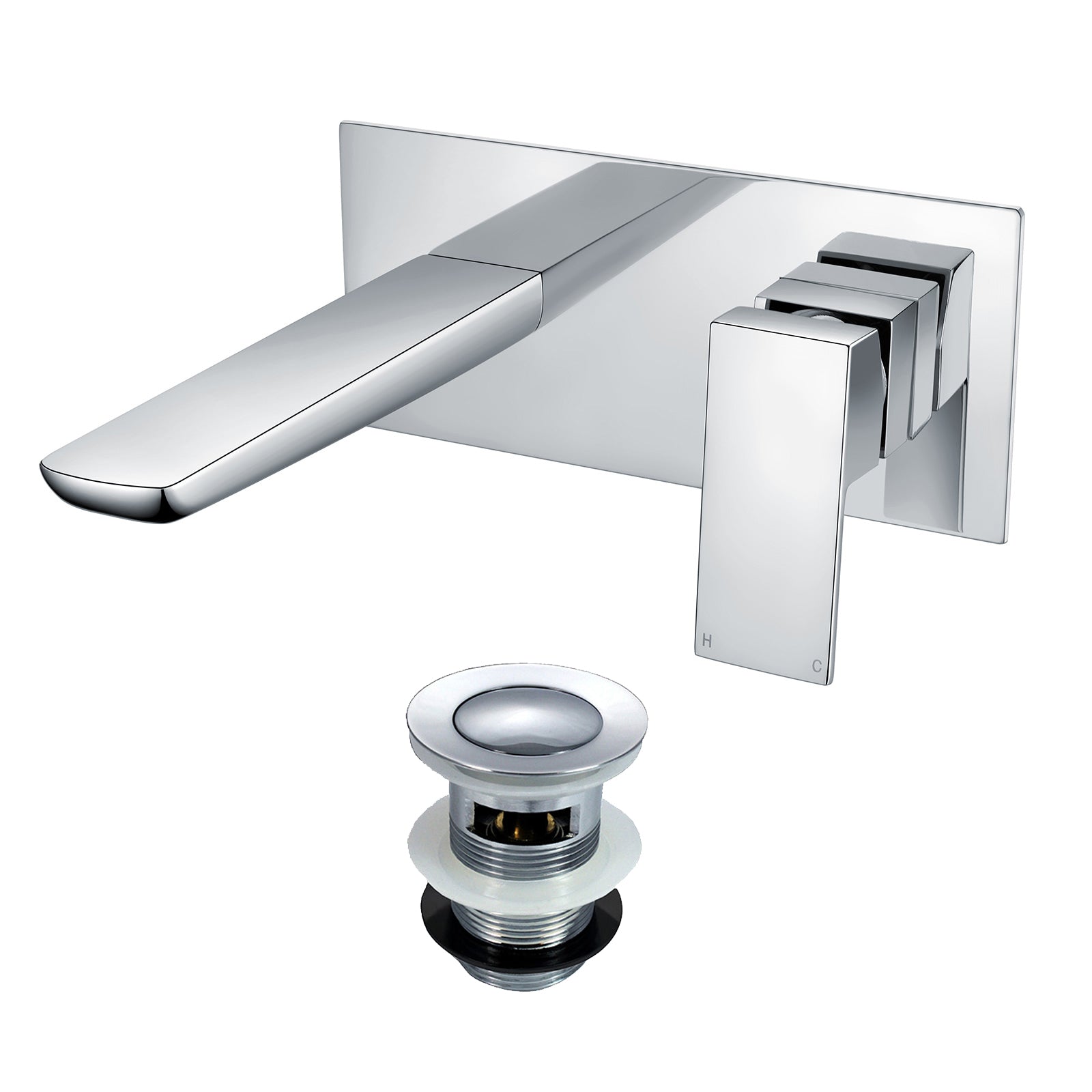 Keninton Wall Mounted Basin Mixer Tap With Basin Waste