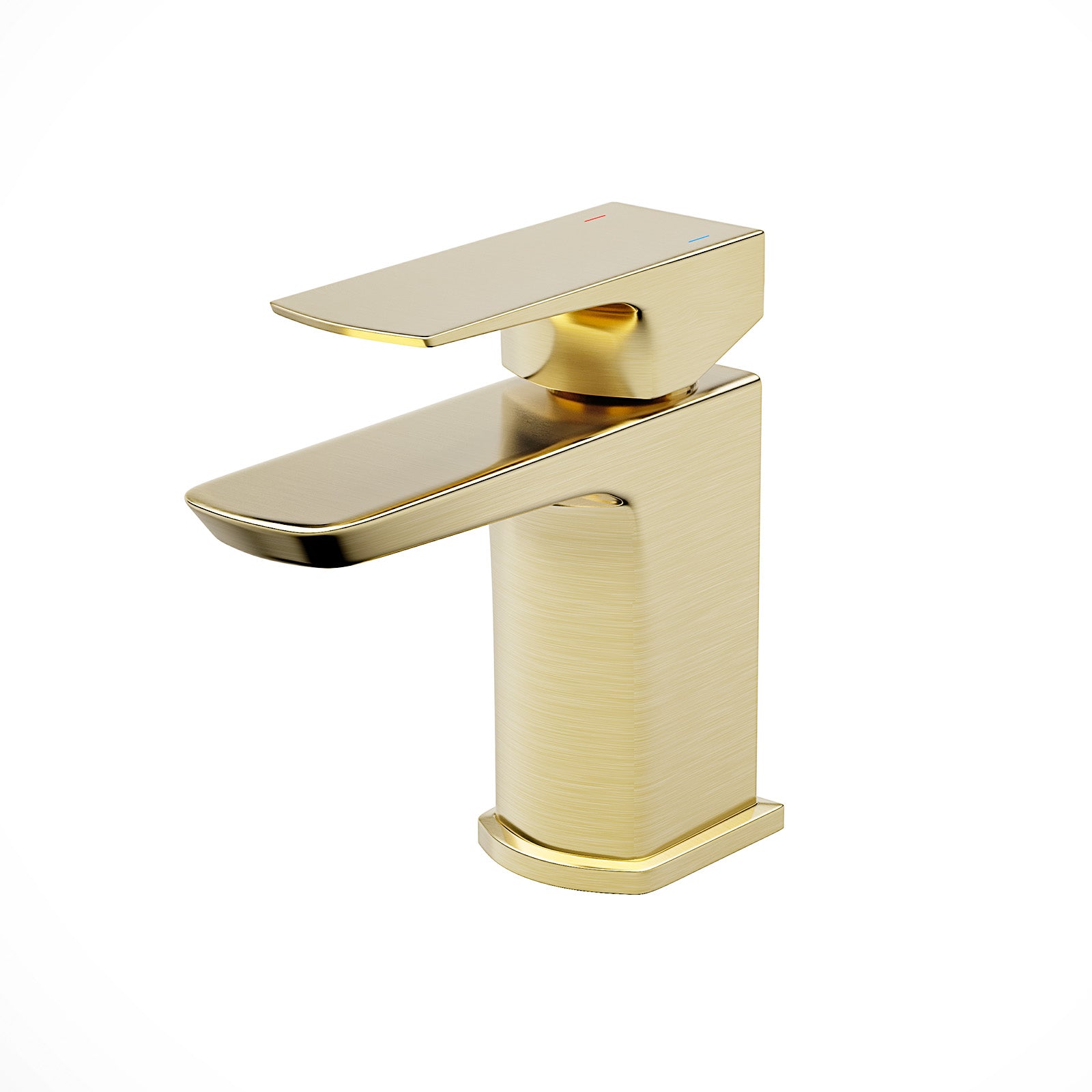 Astra Cloakroom Brushed Brass Square Basin Mono Mixer Tap