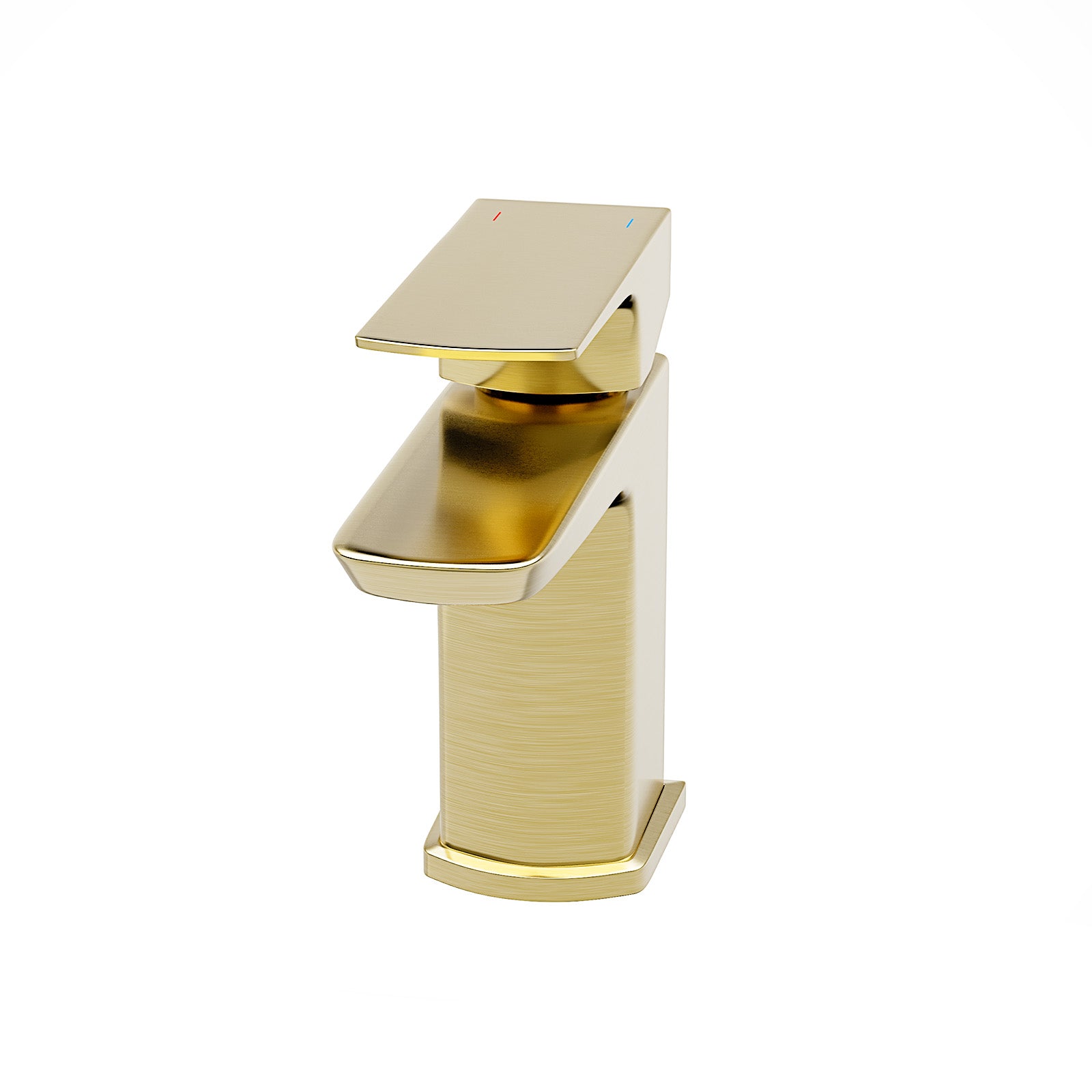 Astra Cloakroom Brushed Brass Square Basin Mono Mixer Tap