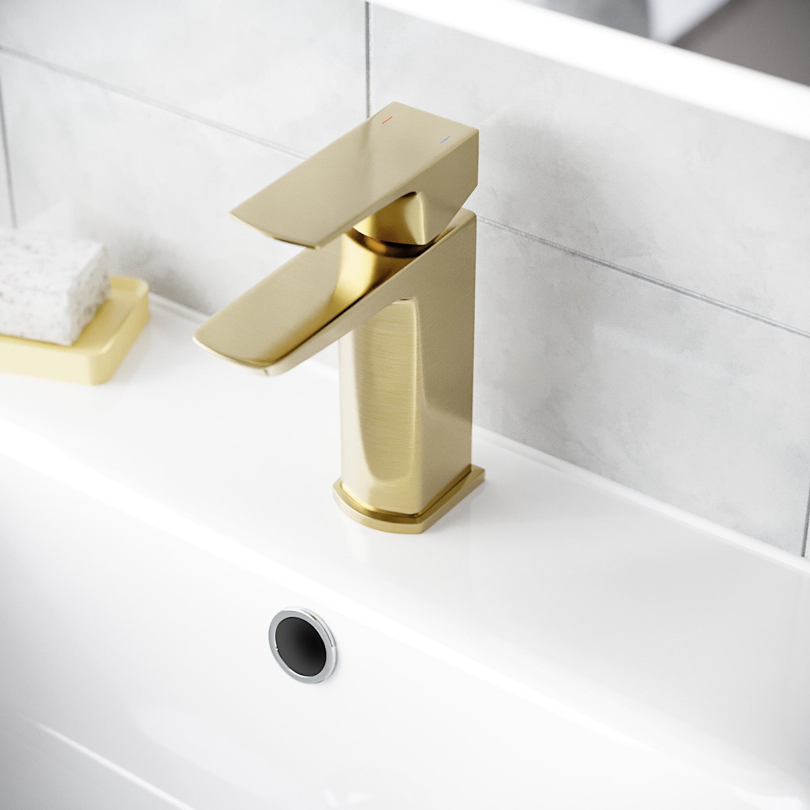 Astra Brushed Brass Square Basin Mono Mixer Tap