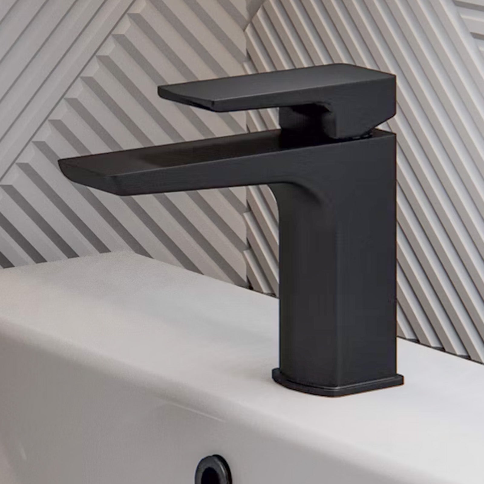 Belle Cloakroom Mono Basin Sink Mixer Tap Matte Black Brass Faucet & Waste