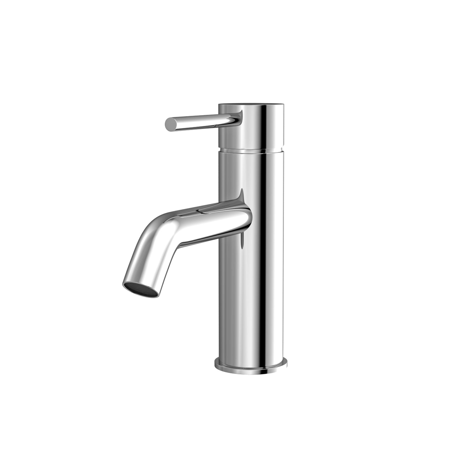Chrome Deck Mounted Round Single Lever Basin Mono Tap