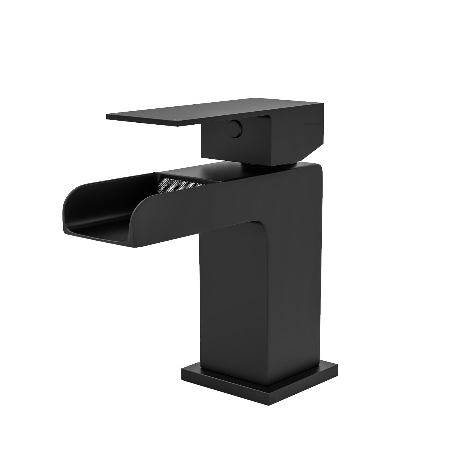 Matt Black Waterfall Waterfall Cloakroom Basin Mono Mixer