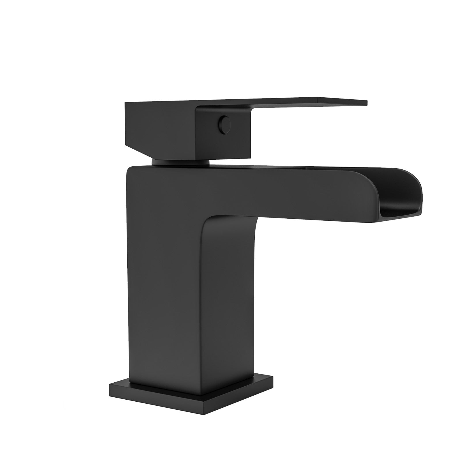 Matt Black Waterfall Waterfall Cloakroom Basin Mono Mixer