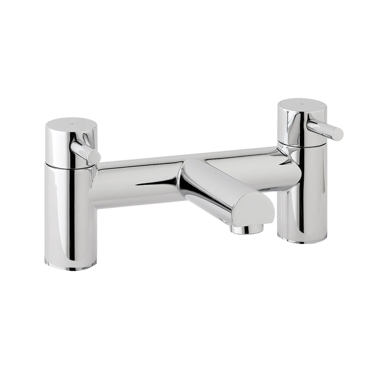 Kyic Round Bridge Deck Mounted Bath Filler And Basin Single Lever Mixer Tap Set