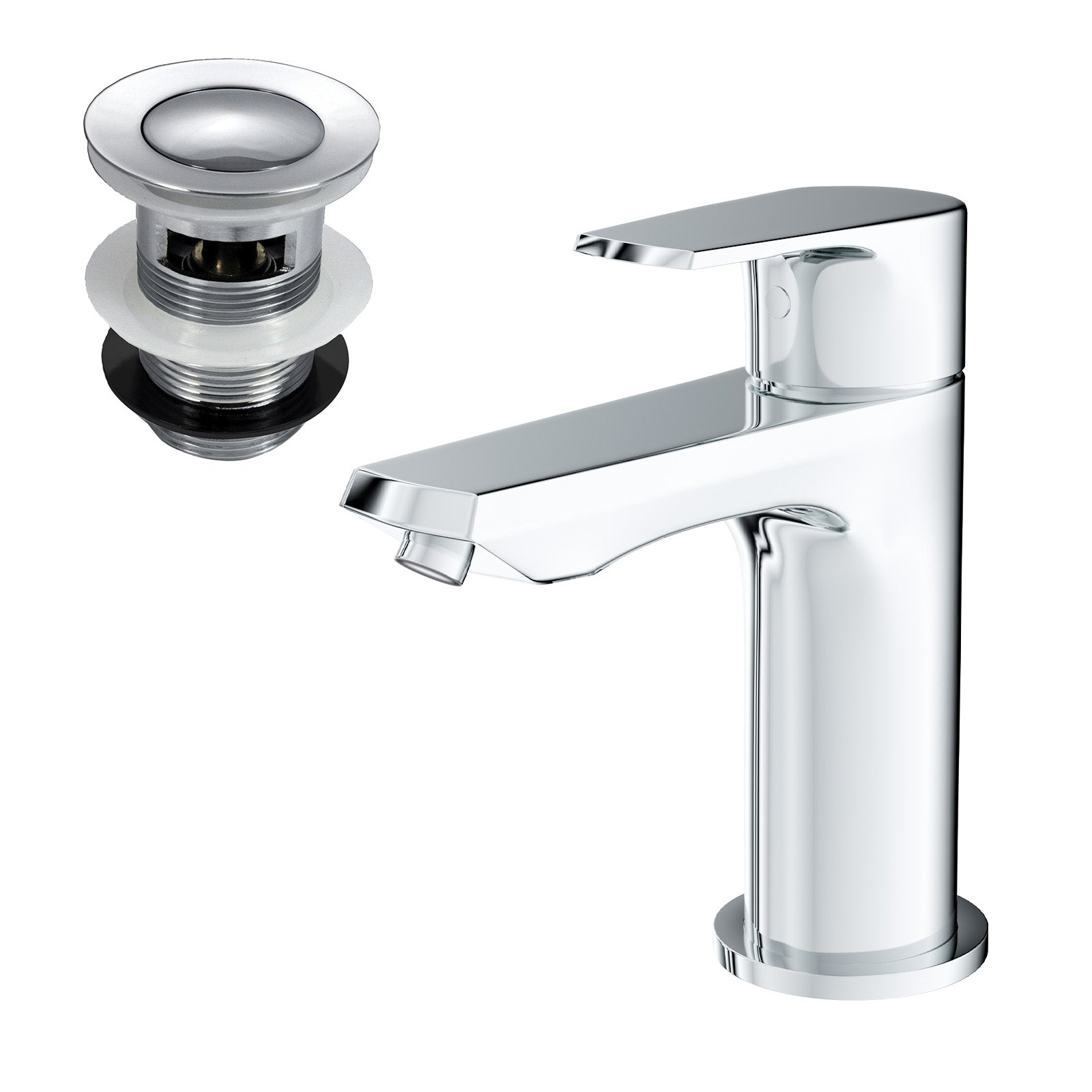 Modern Chrome Basin Mono Mixer Tap with Waste